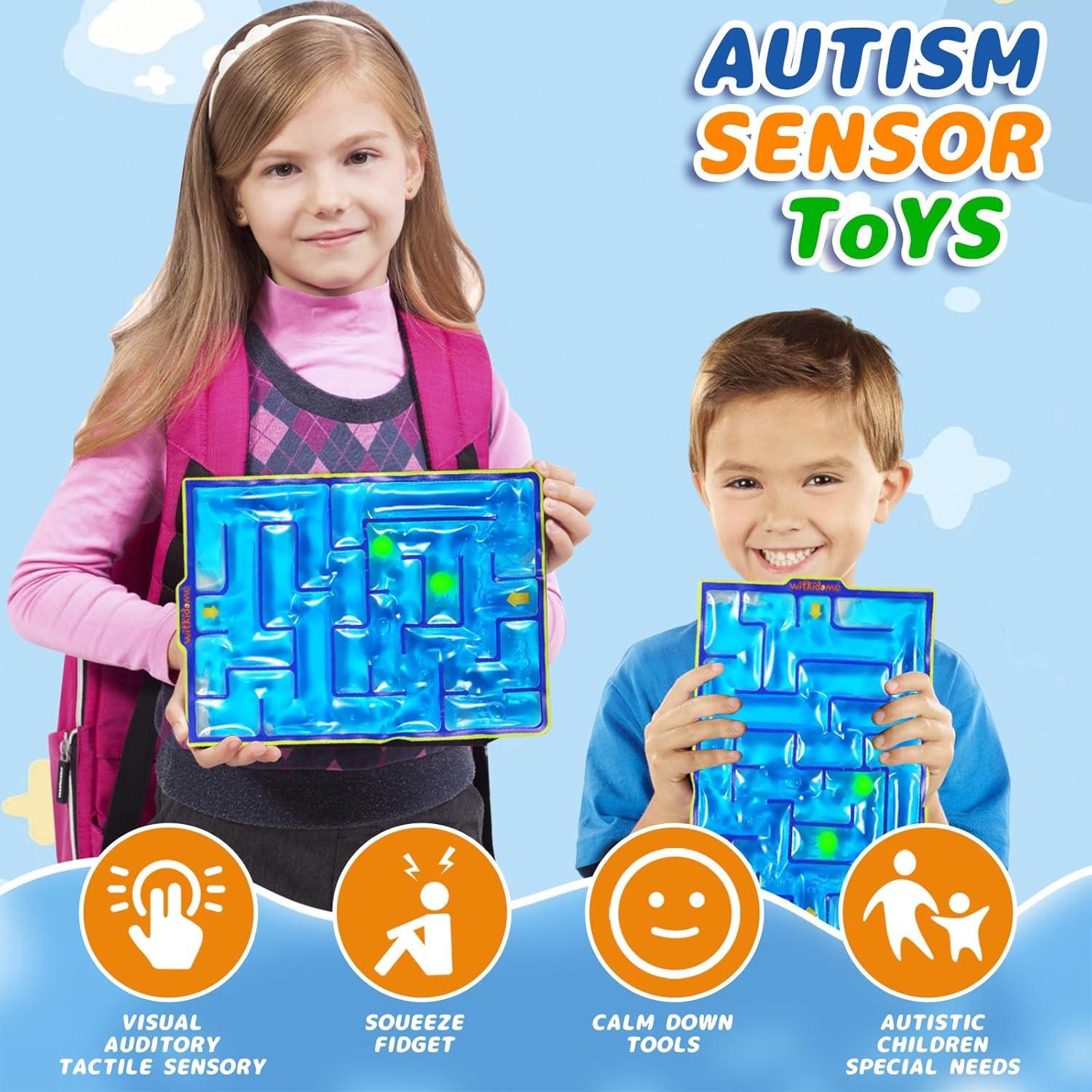 Juguete Sensorial Calmante Azul Laberinto de Canicas 1pc