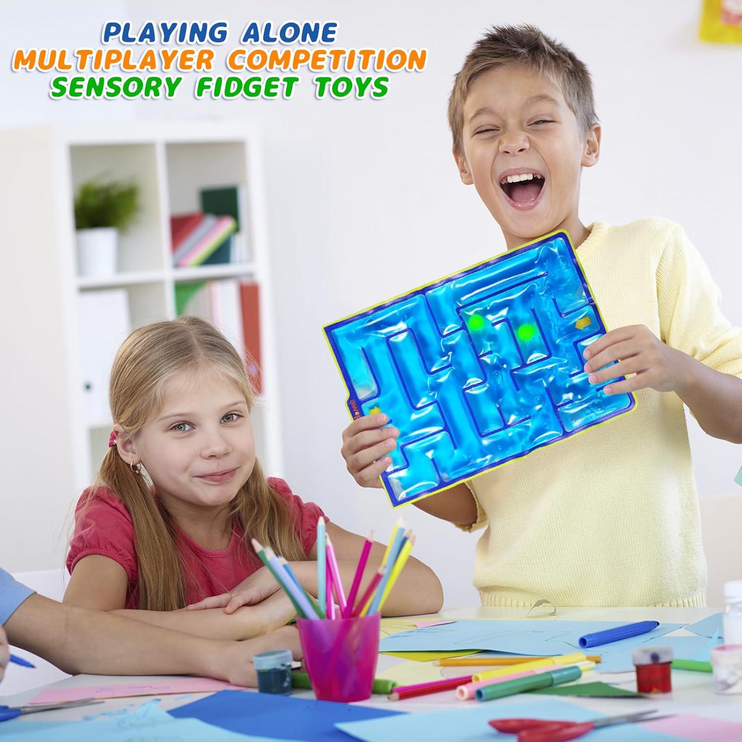 Juguete Sensorial Calmante Azul Laberinto de Canicas 1pc