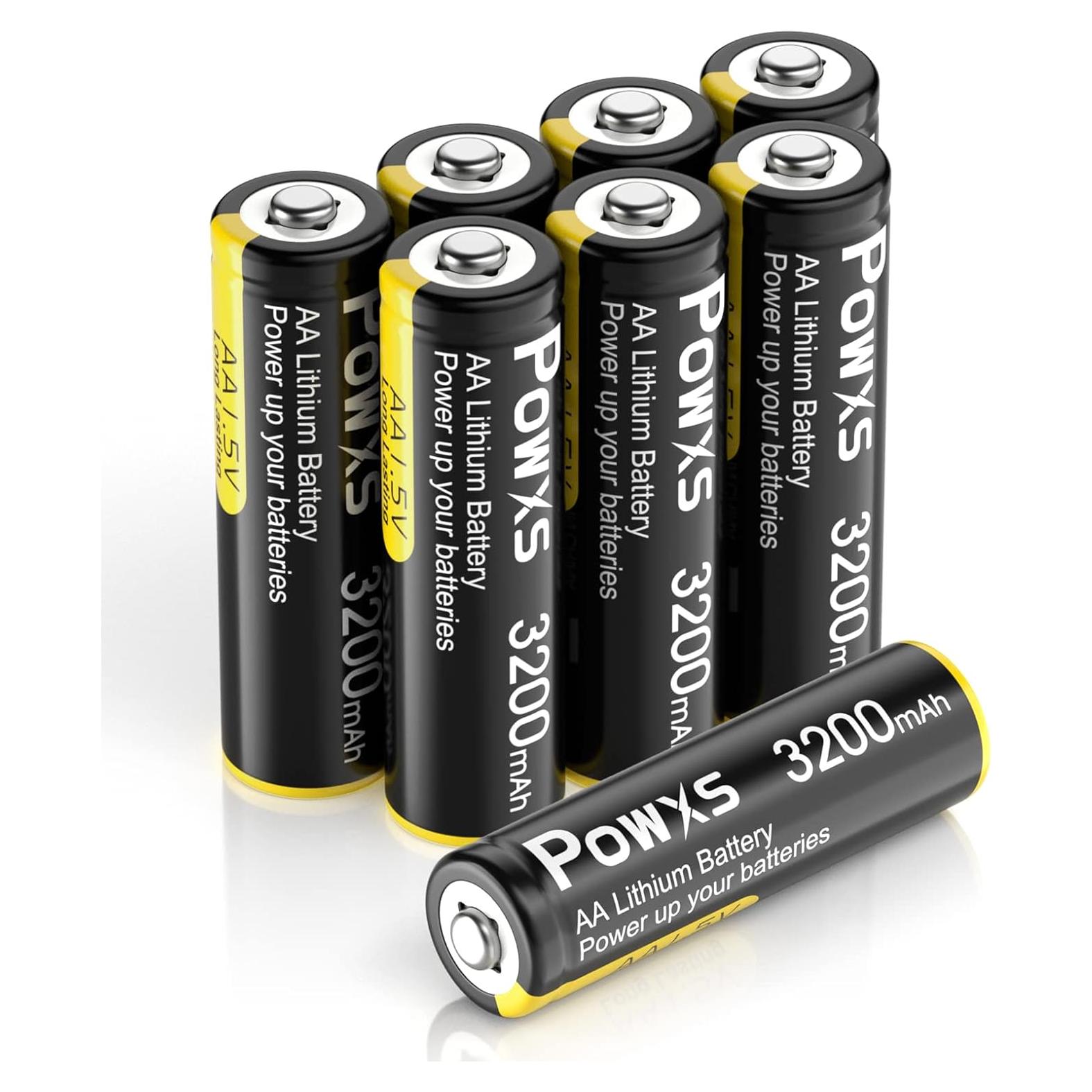 Baterías de Litio AA POWXS 3200mAh 8 Unidades No Recargables