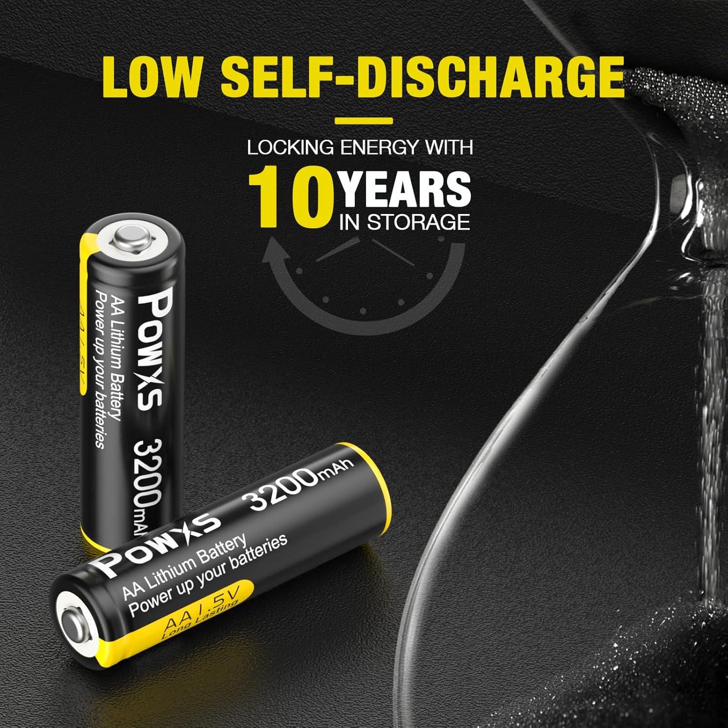 Baterías de Litio AA POWXS 3200mAh 8 Unidades No Recargables