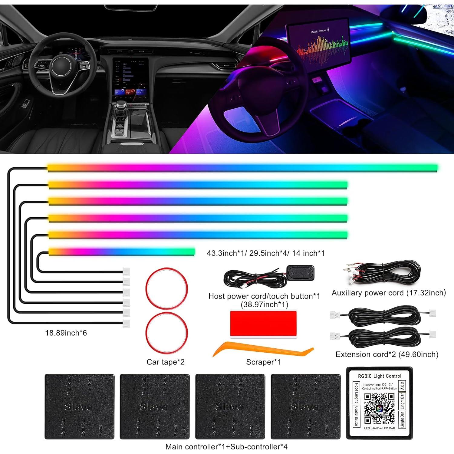 Iluminación LED de Tira Interior MAODANER Dreamcolor 6 en 1 RGB