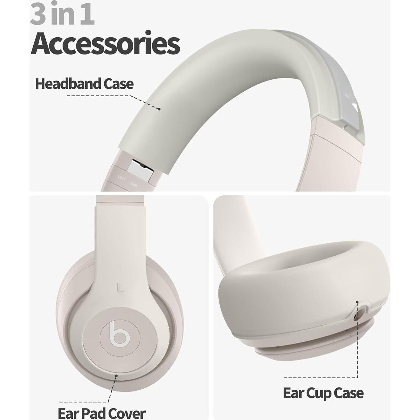 Funda de Silicona WADVCU para Auriculares Beats Studio Pro - Protección Antirayaduras Albaricoque