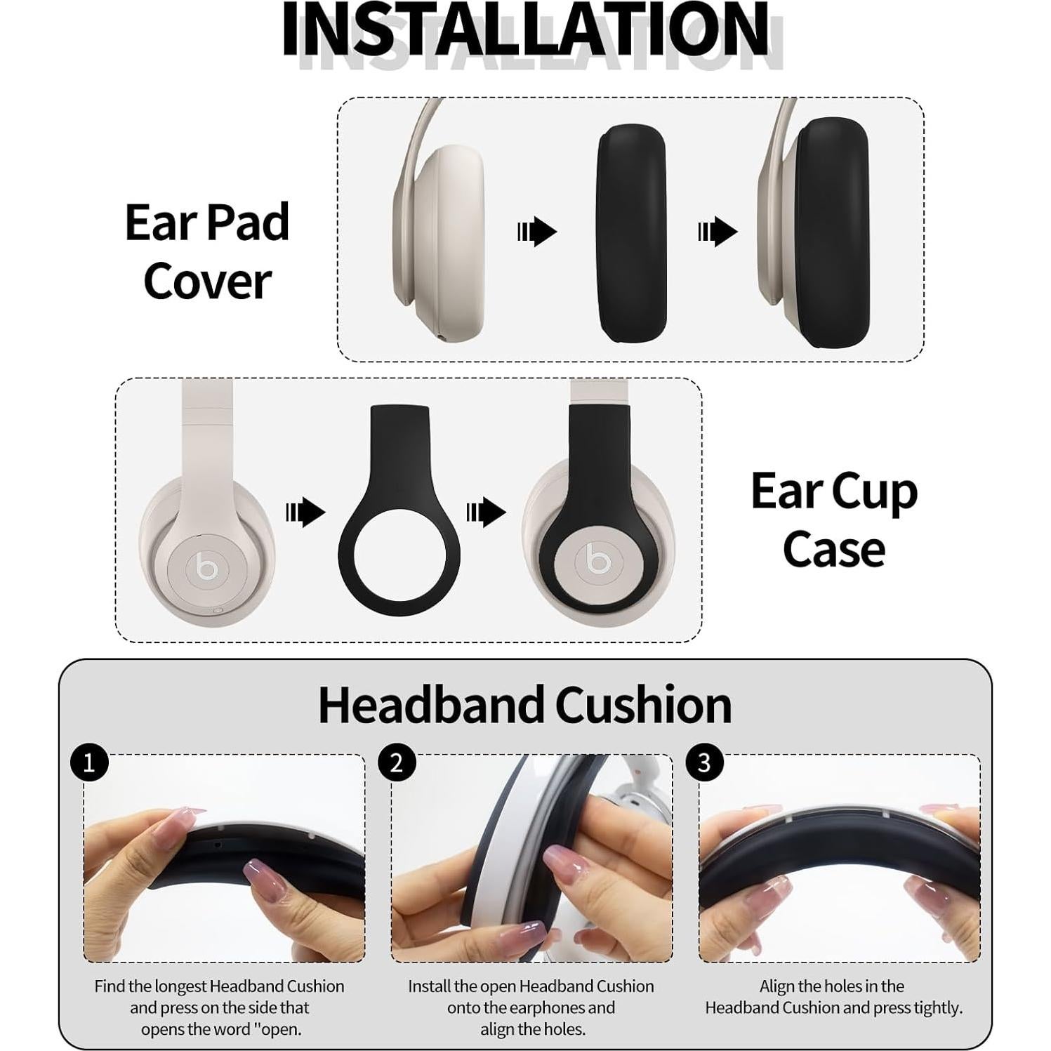 Funda de Silicona WADVCU para Auriculares Beats Studio Pro - Protección Antirayaduras Albaricoque