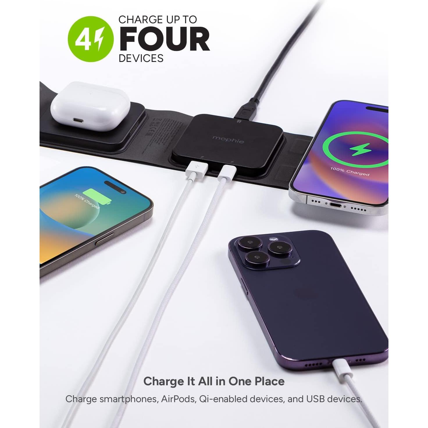 Estación de Carga Inalámbrica Mophie 3 en 1 para Viajes