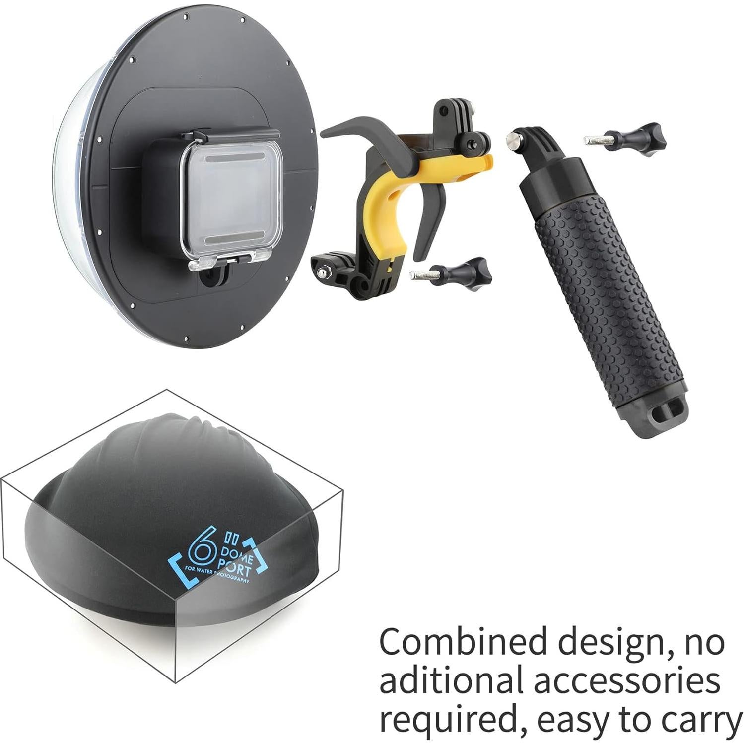 Puerto de Domo Submarino YALLSAME para GoPro Hero 9-13, 45m