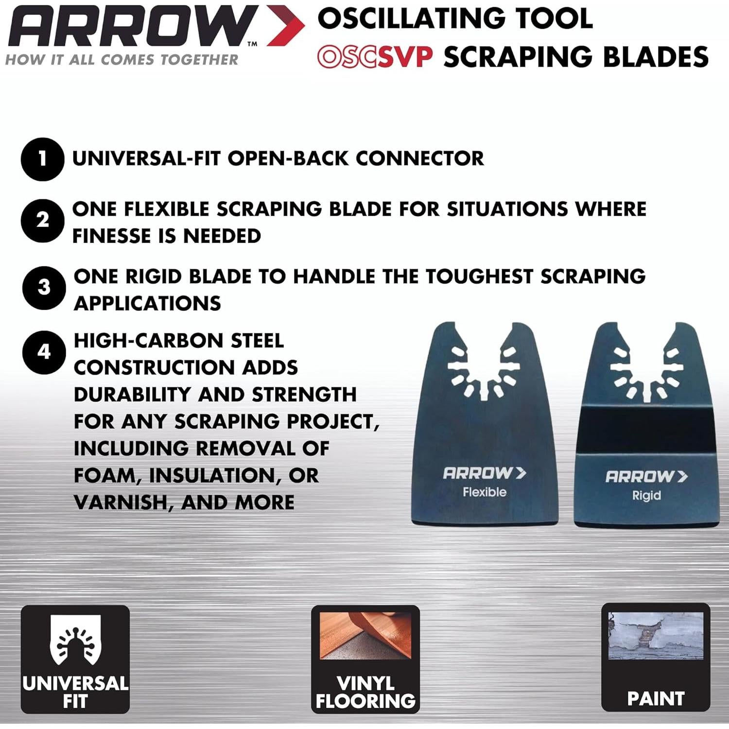 Kit de Cuchillas de Raspado Arrow OSCSVP-2 Universal 2 Piezas