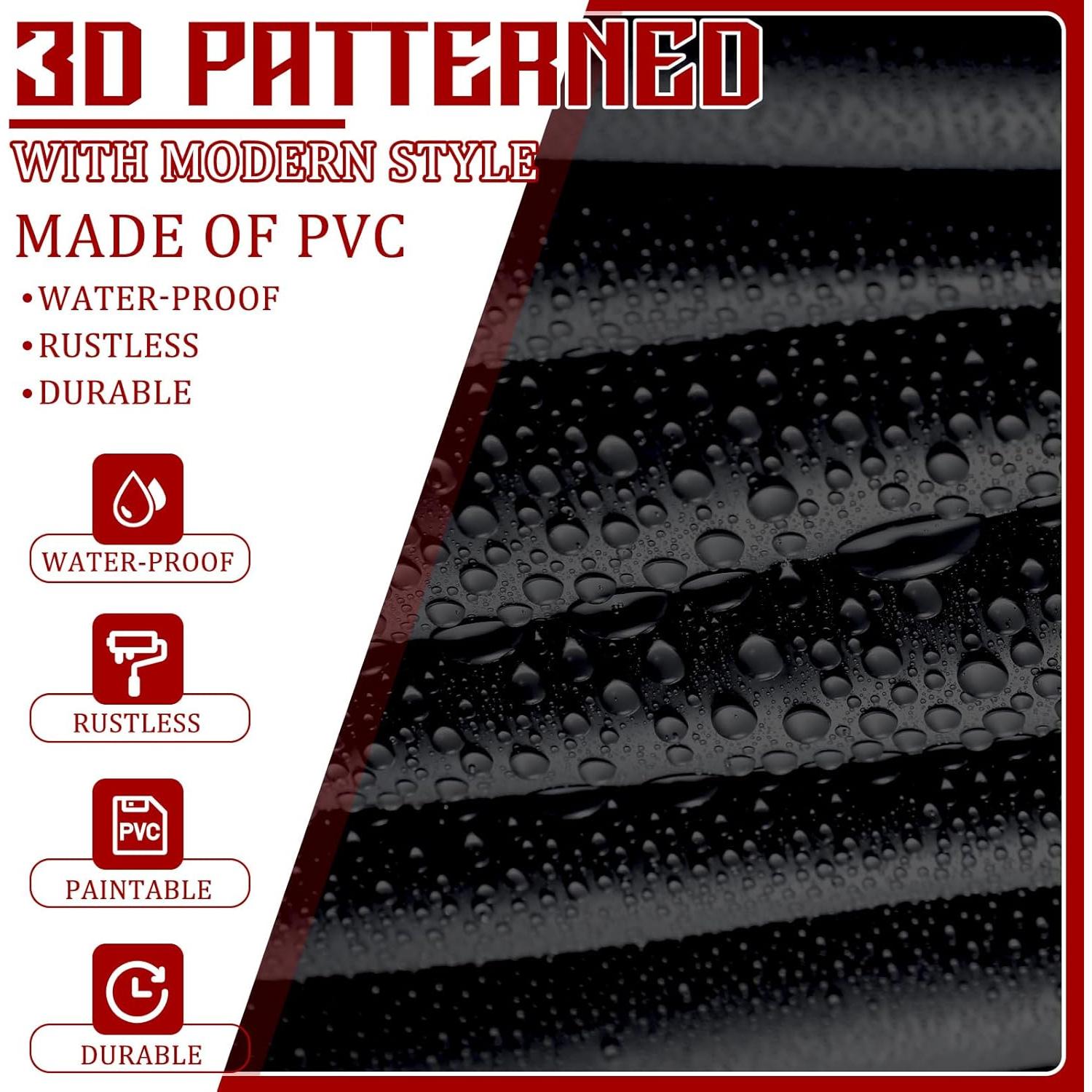 Paneles de Pared 3D Chunful 30 Pcs PVC 30x30 cm Negro