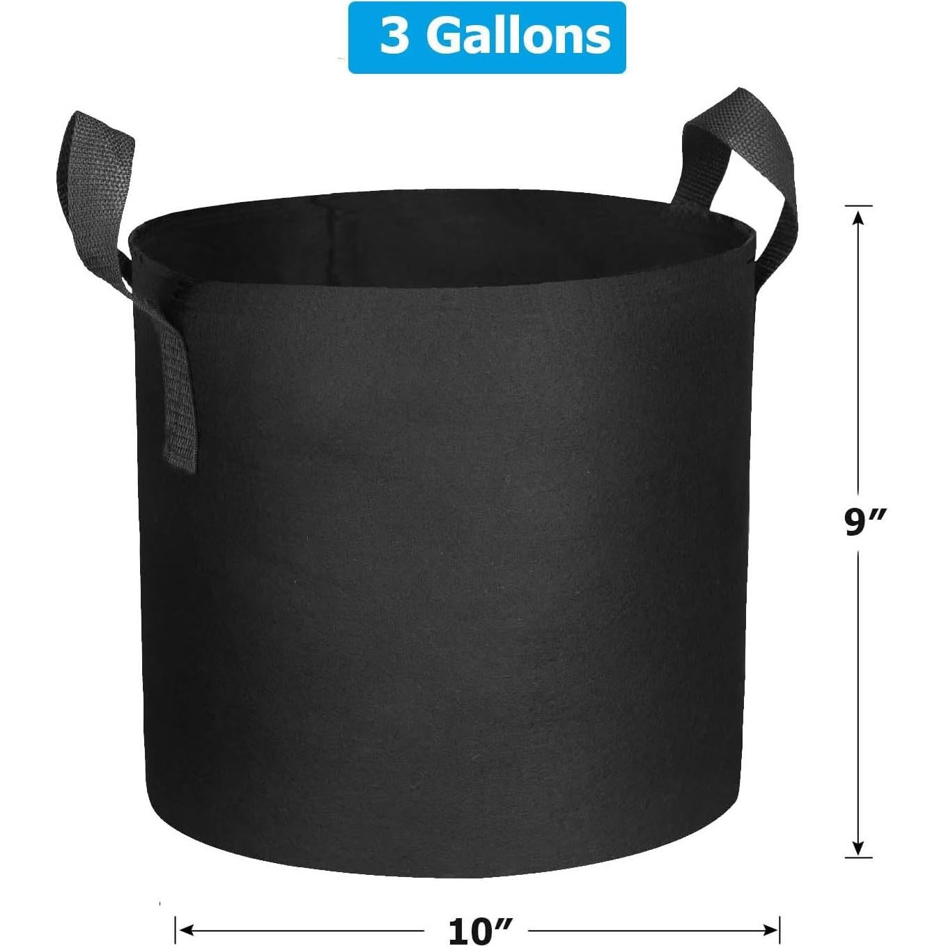 12 Bolsas de Cultivo de Tela No Tejida ADORMA 3 Galones