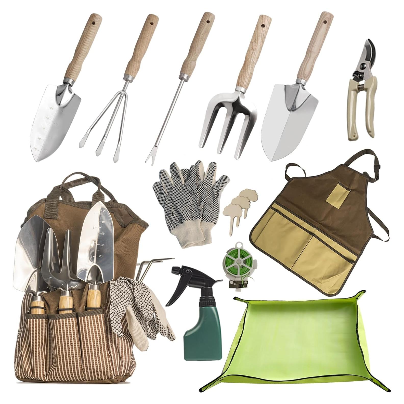 Juego de Herramientas de Jardín 13 Piezas SMOOTHWIND Acero Inoxidable