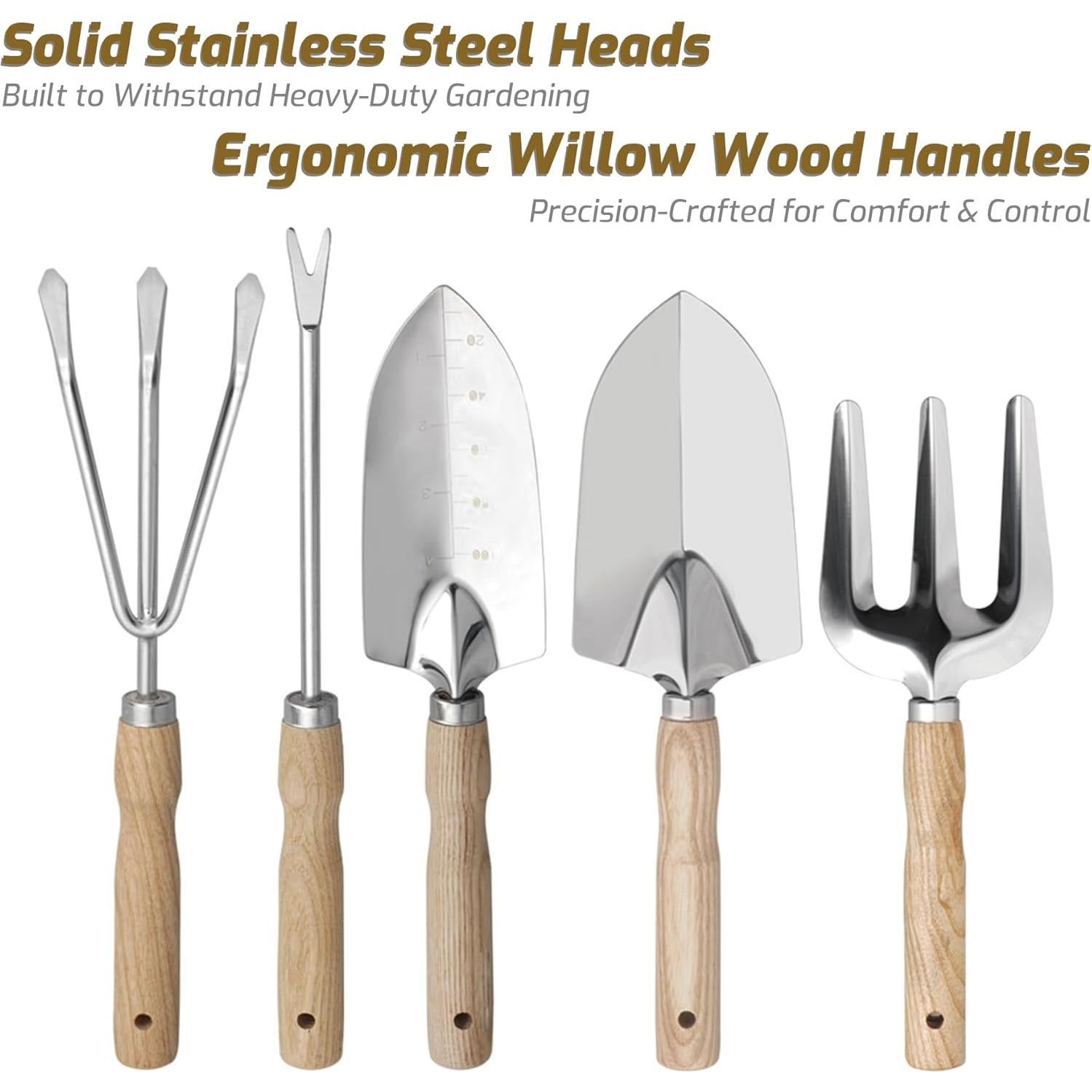 Juego de Herramientas de Jardín 13 Piezas SMOOTHWIND Acero Inoxidable