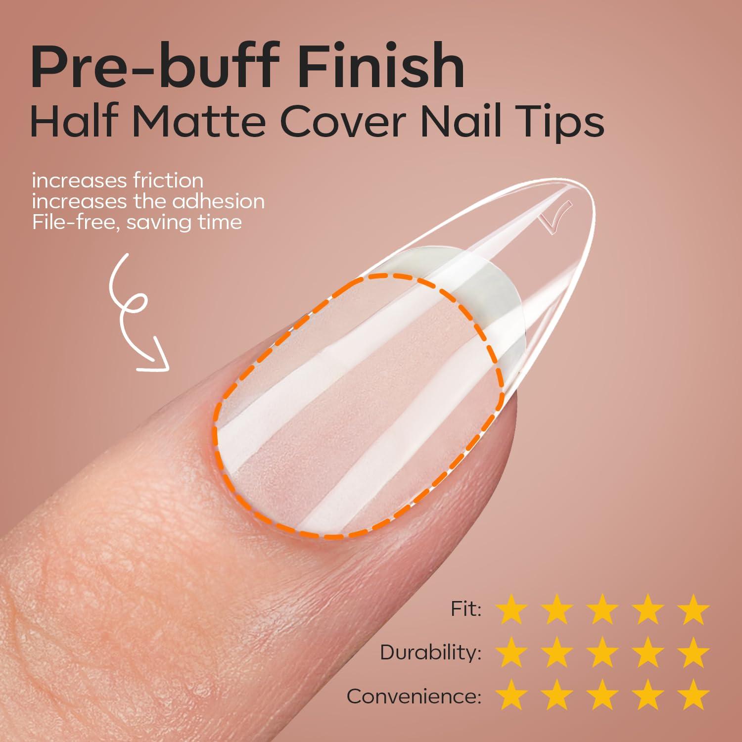 Kit de Uñas de Gel Almendra Corta Modelones 216 Piezas