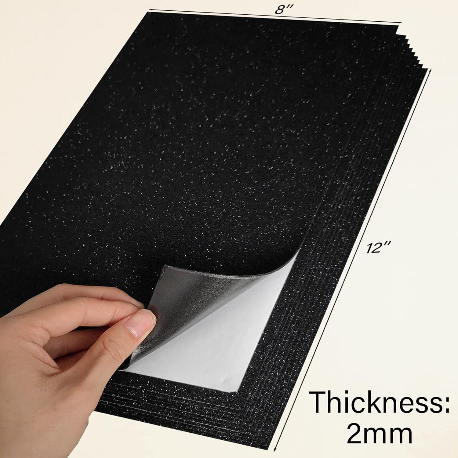 Hojas de Espuma Brillante Negra SALEMAR - 10 Paquetes A4