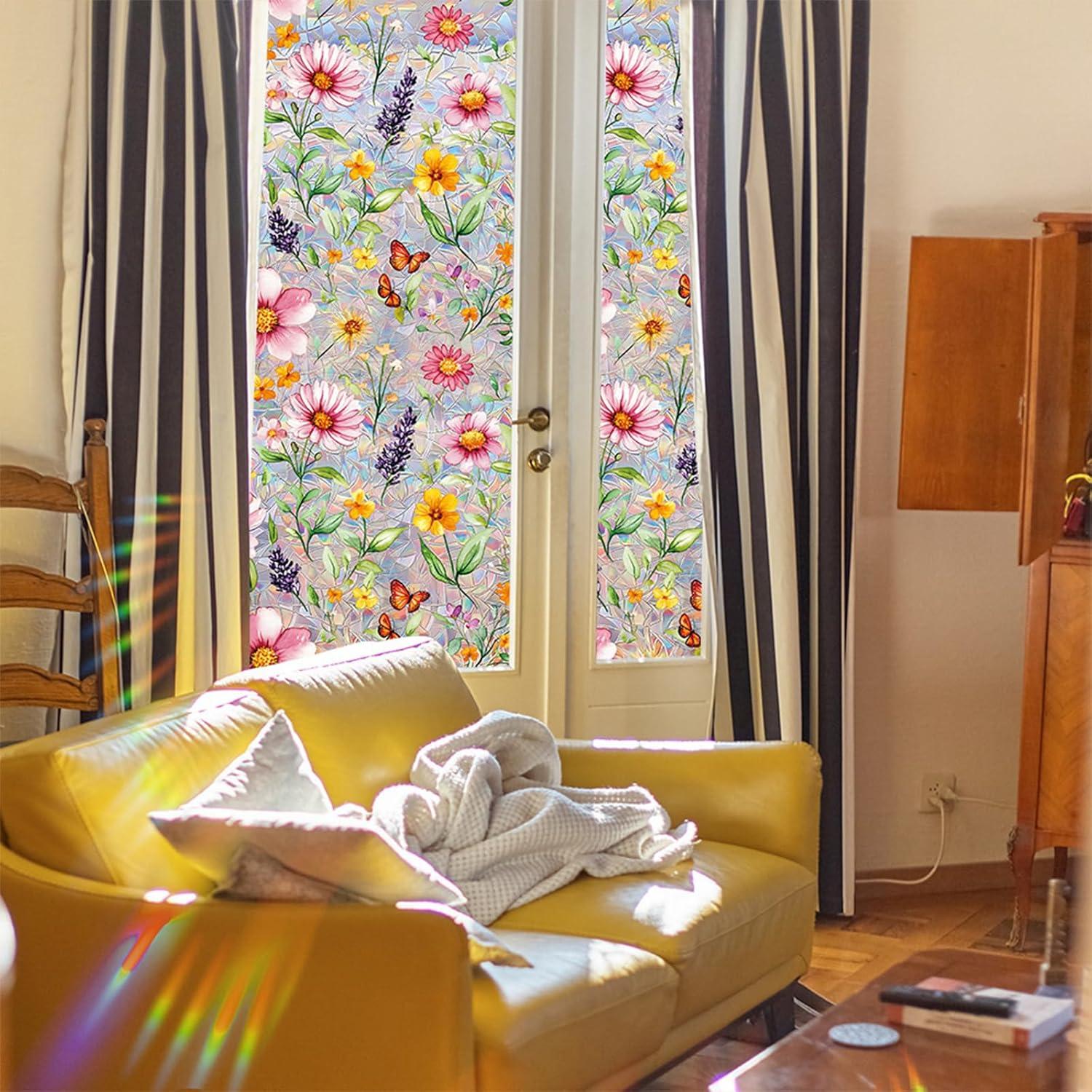 Película de Privacidad para Ventanas WBQMUNY 100x45 cm Vinilo