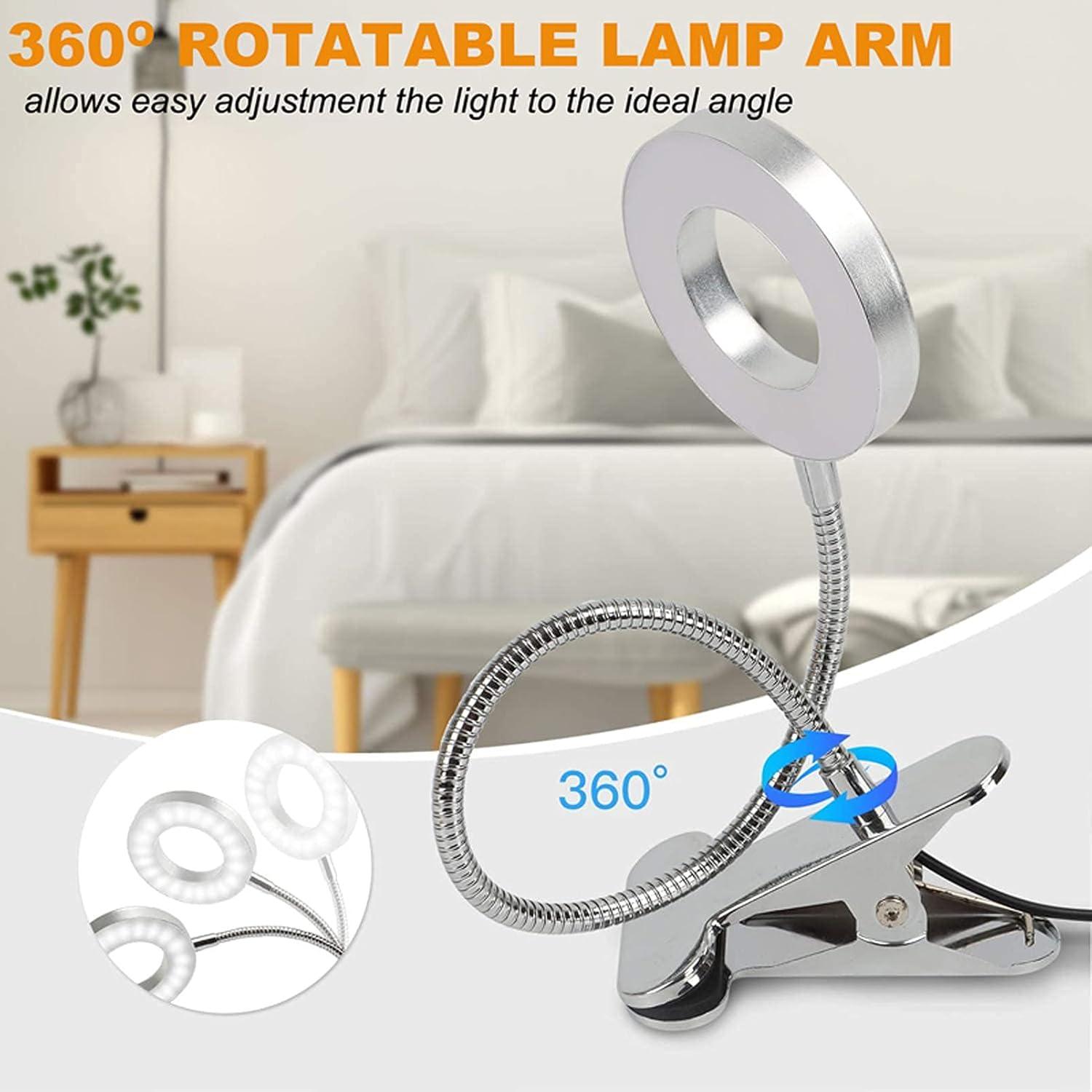 Lámpara de lectura LED con clip Liyouduo, 50cm, 3 colores