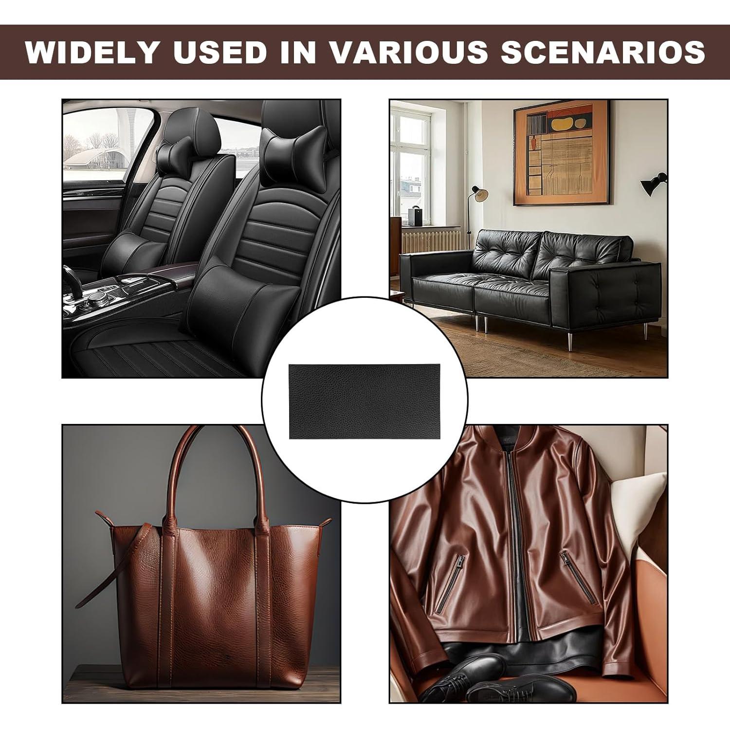 Cinta de Reparación de Cuero FSTURIOS 10x20 cm 2 Piezas Negro