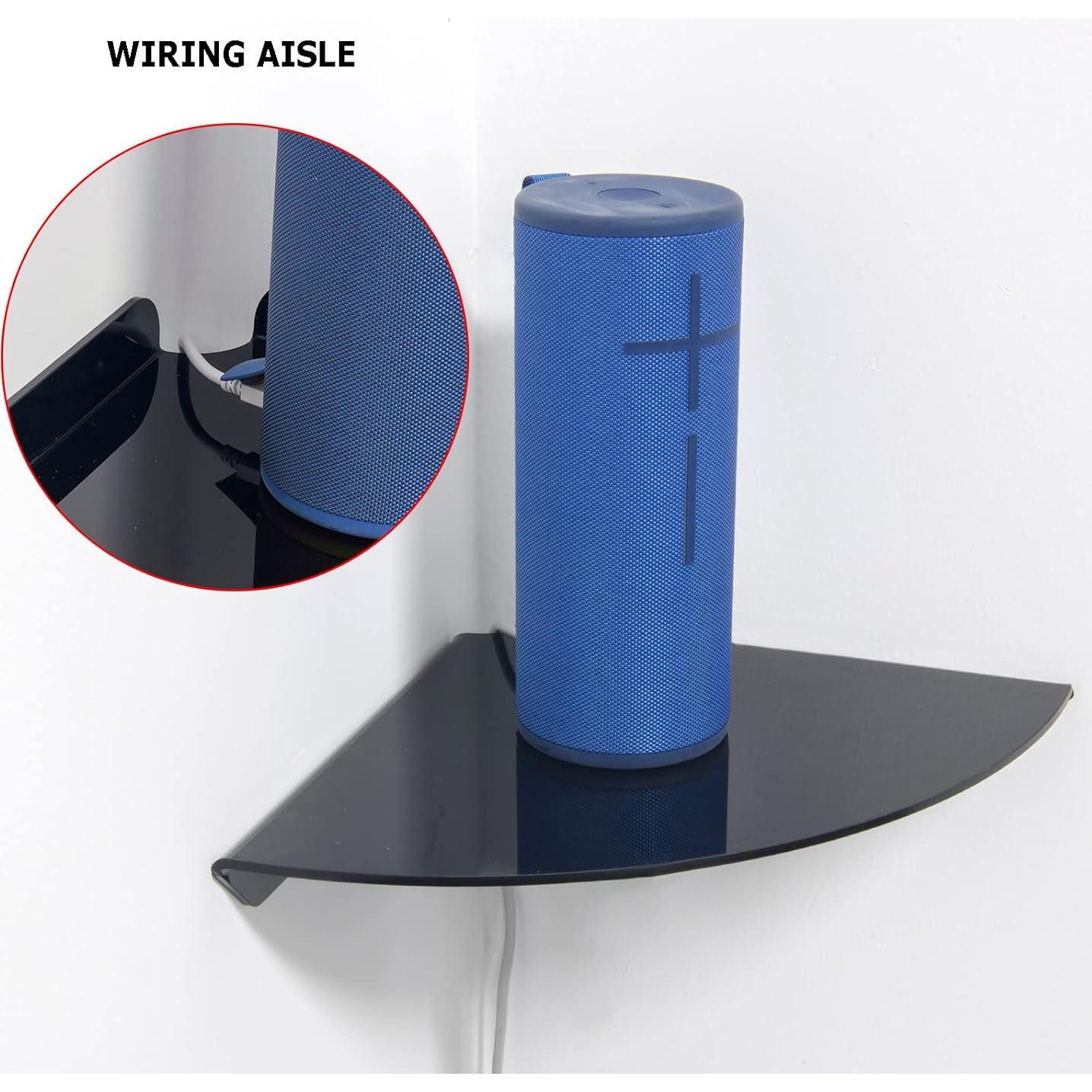 Estantes de Esquina Flotantes Cosmos 2 Pcs Acrílico Negro 45.72 cm