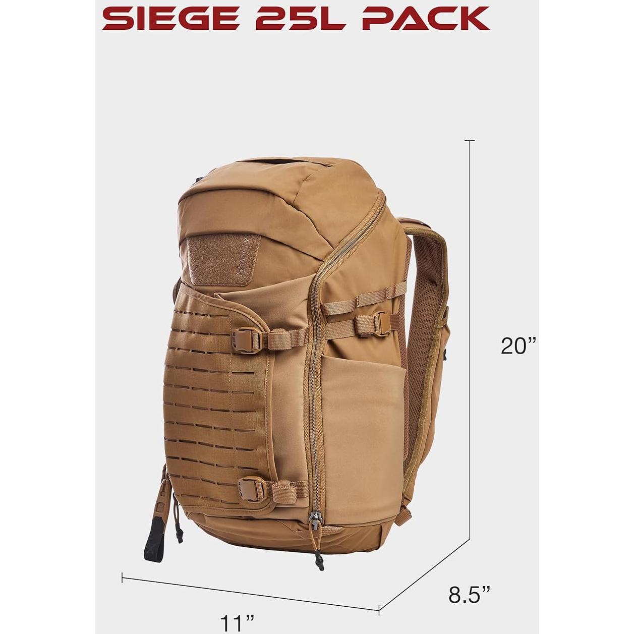 Mochila Táctica Vertx Siege 25L Nylon Coyote con MOLLE