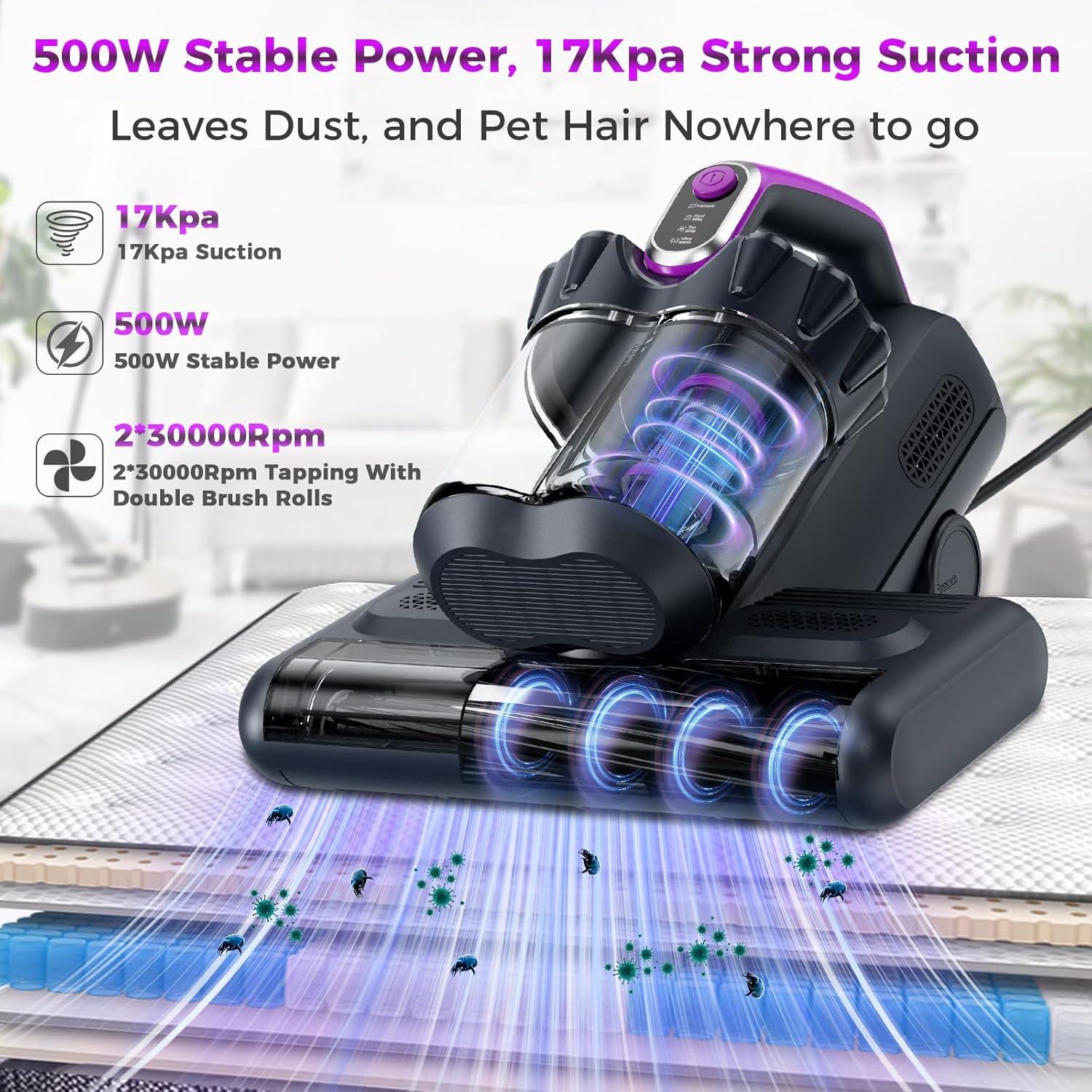 Limpiador de colchones Winterbear CM203, 500W, 17Kpa, U-V-C