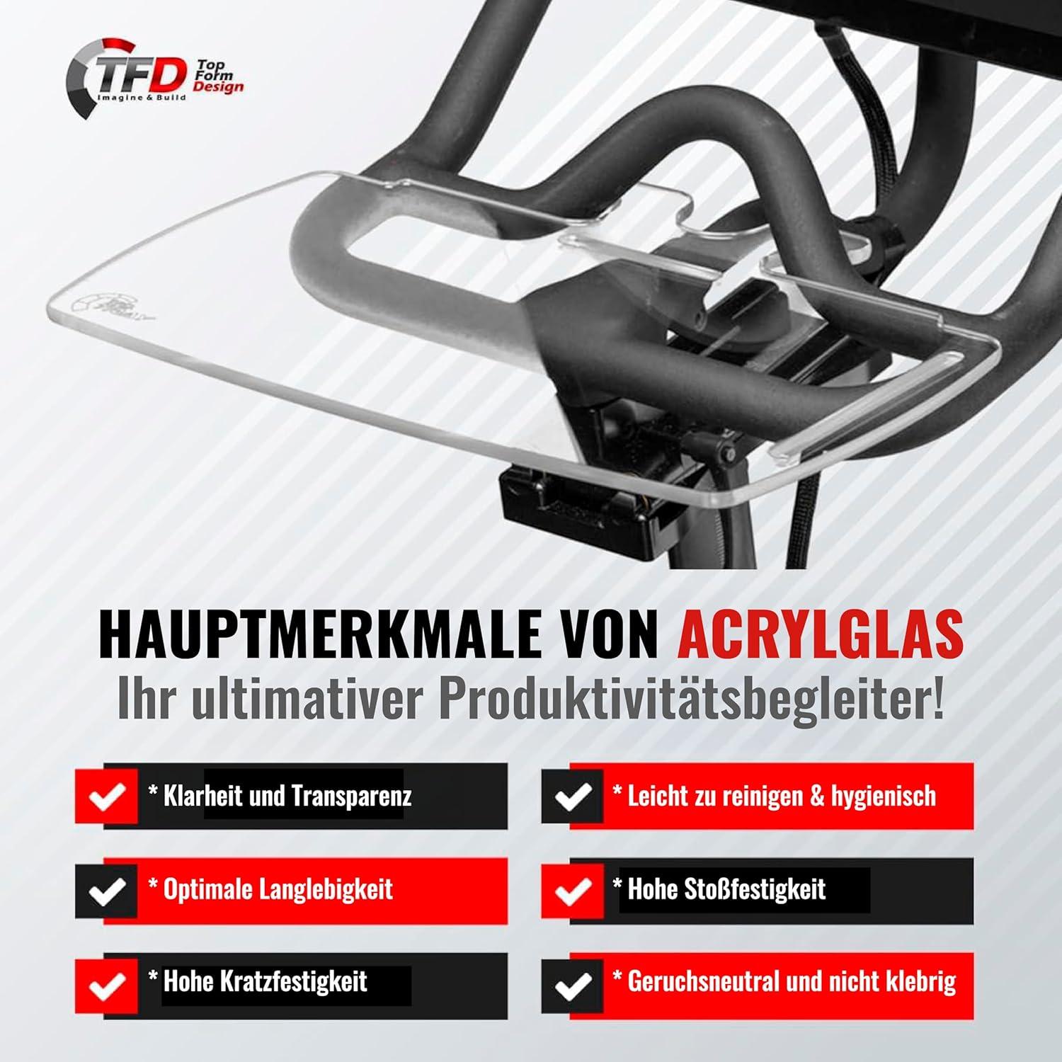 Bandeja V2 para Bicicleta Peloton TFD - Acrílico Negro
