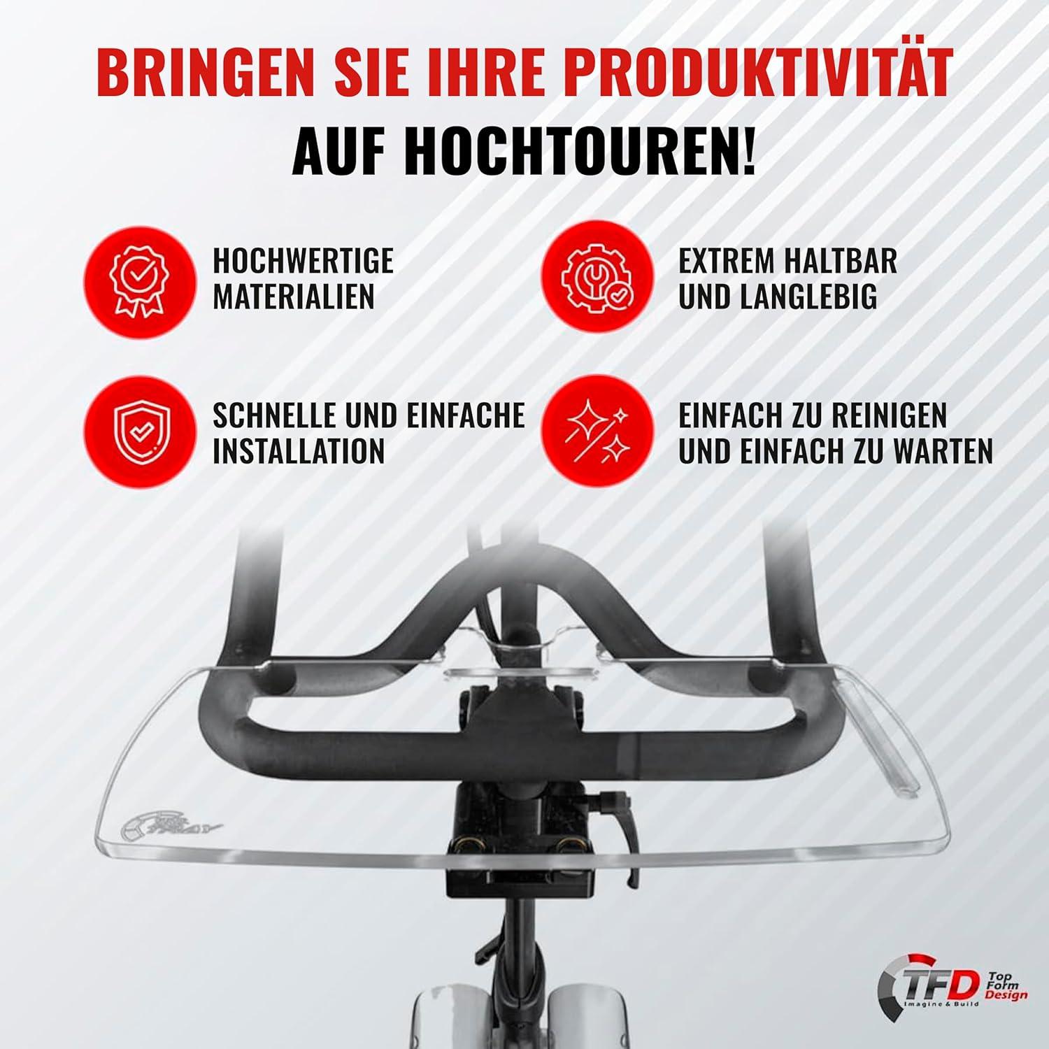 Bandeja V2 para Bicicleta Peloton TFD - Acrílico Negro