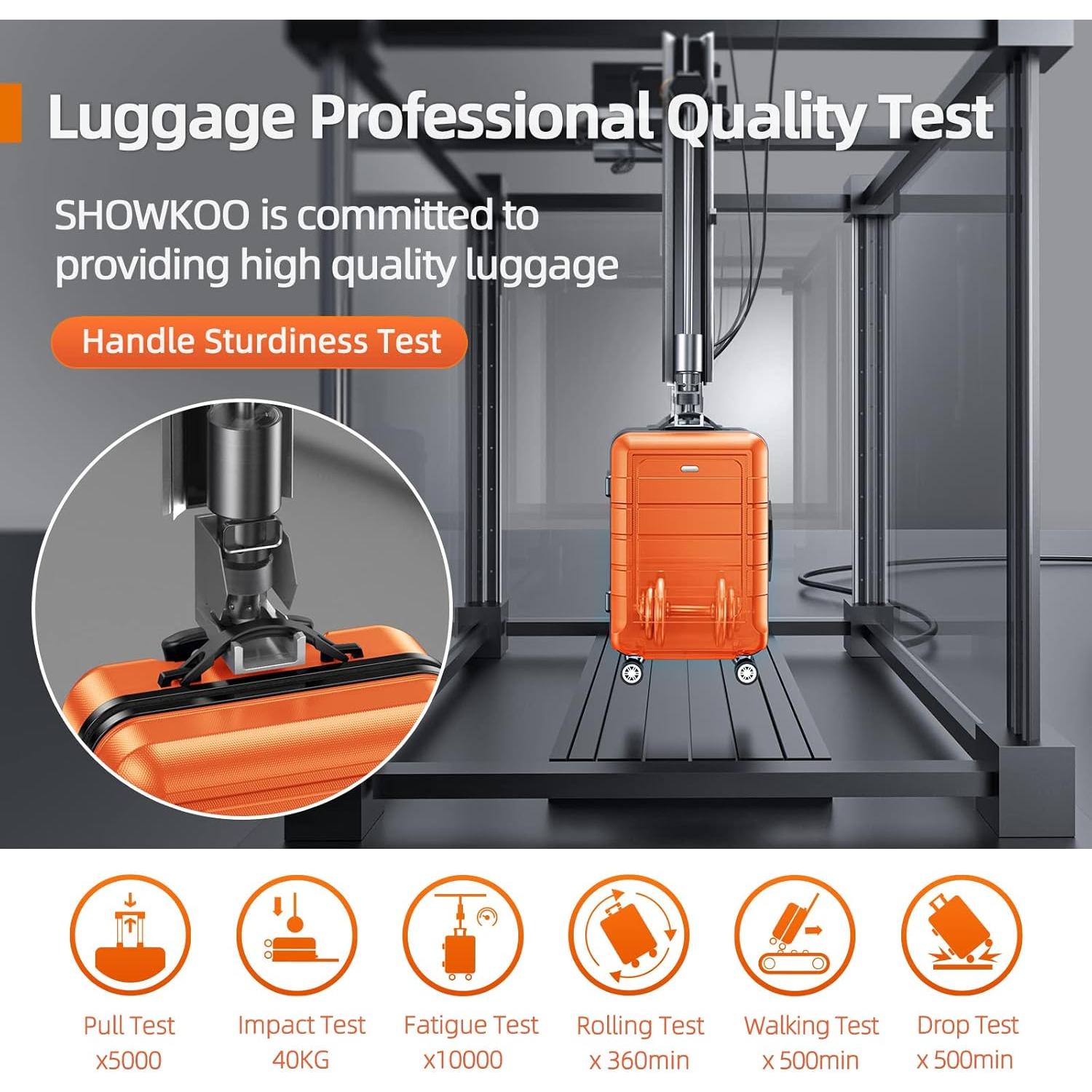 Juego de Maletas Expandibles SHOWKOO 4 Piezas Naranja 16-28"