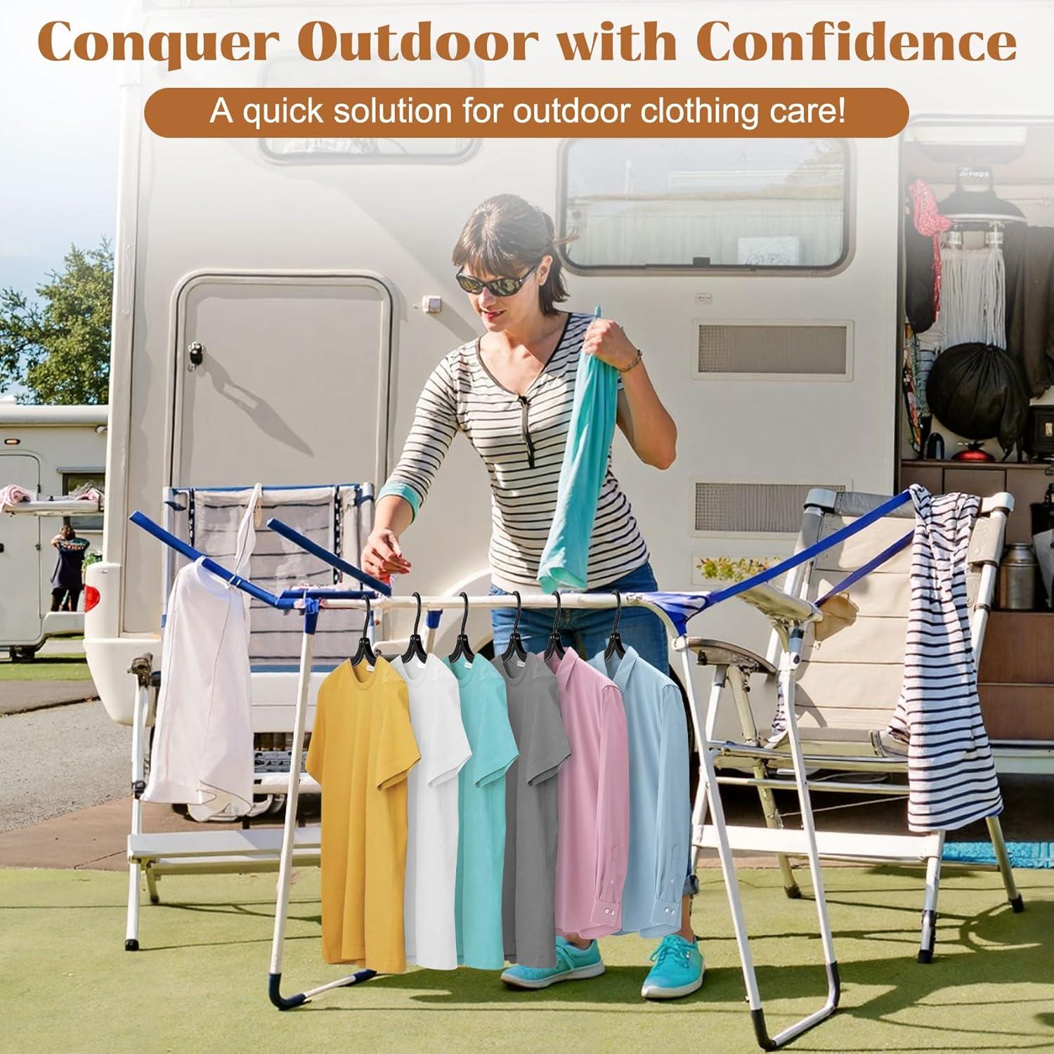 10 Perchas Portátiles de Viaje Plegables Eunhdet - Negro