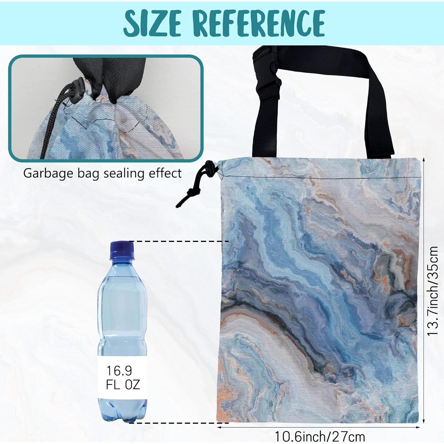 Bolsa de Basura para Auto KXWQTRDD Mármol Abstracto Azul y Dorado