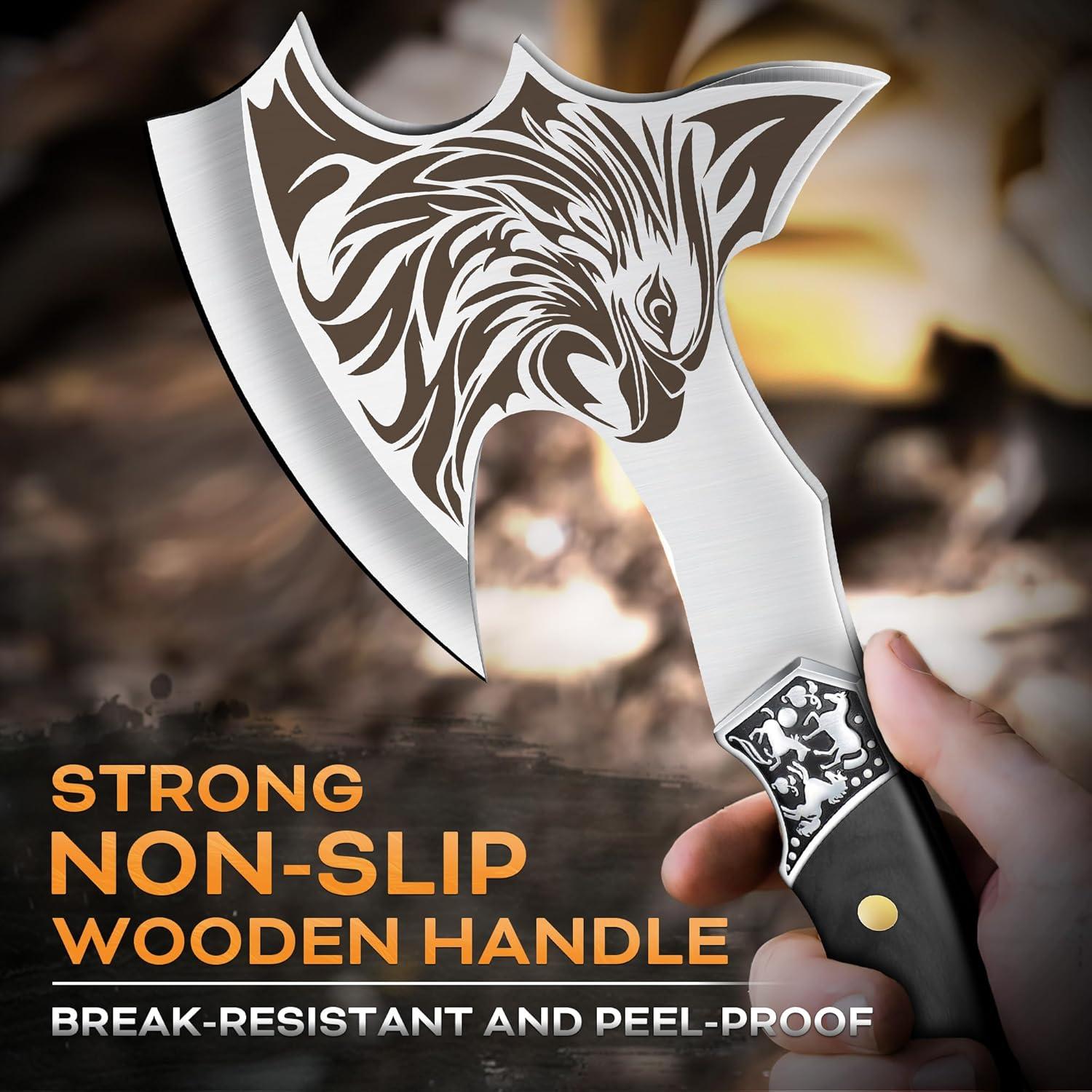 Hacha de Camping Grumpy Bear con Hoja de Acero al Carbono