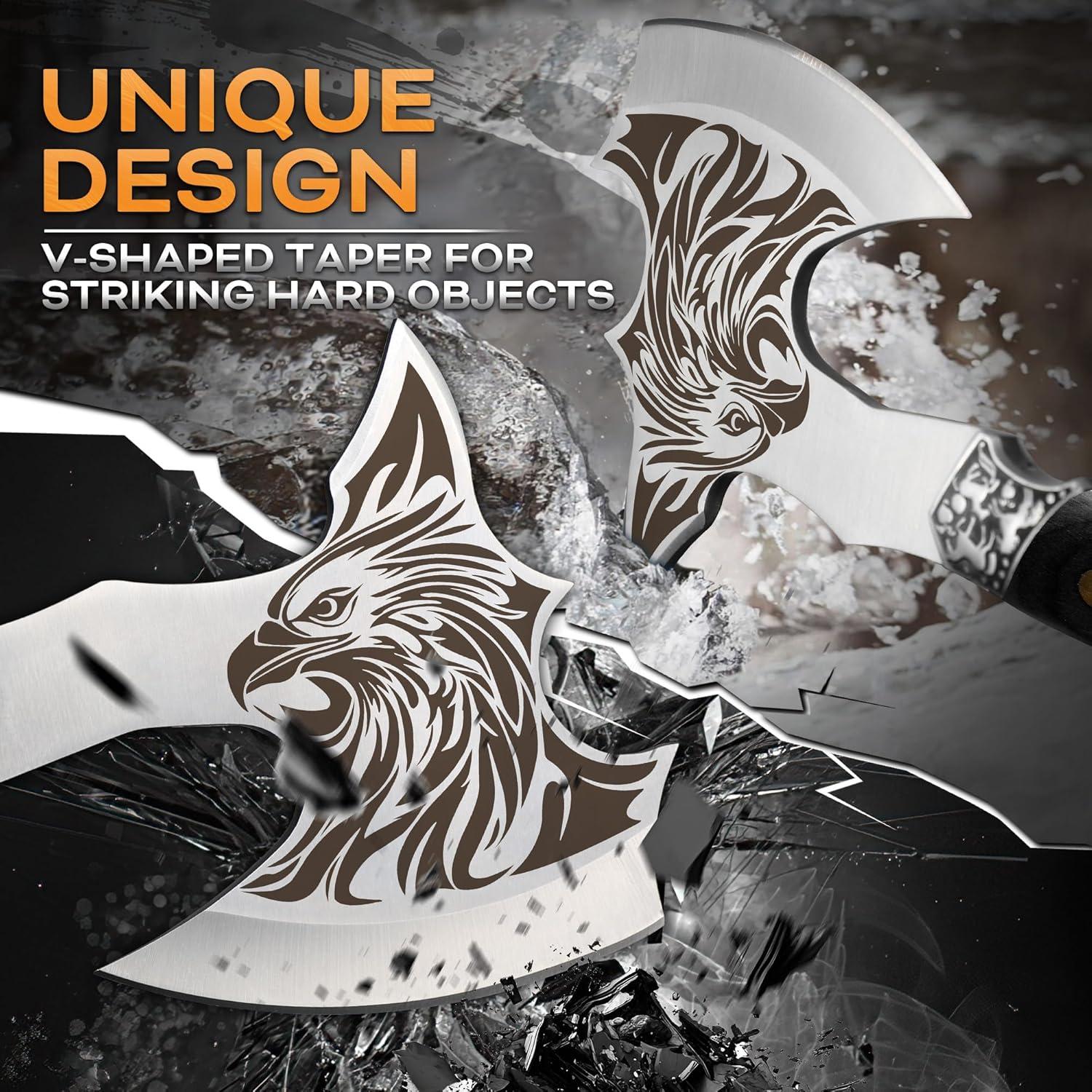 Hacha de Camping Grumpy Bear con Hoja de Acero al Carbono