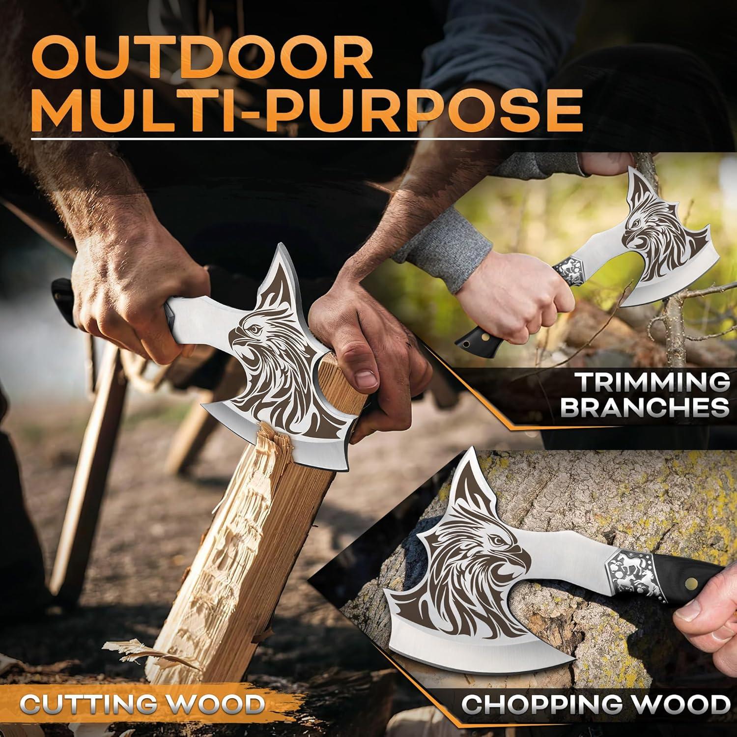 Hacha de Camping Grumpy Bear con Hoja de Acero al Carbono