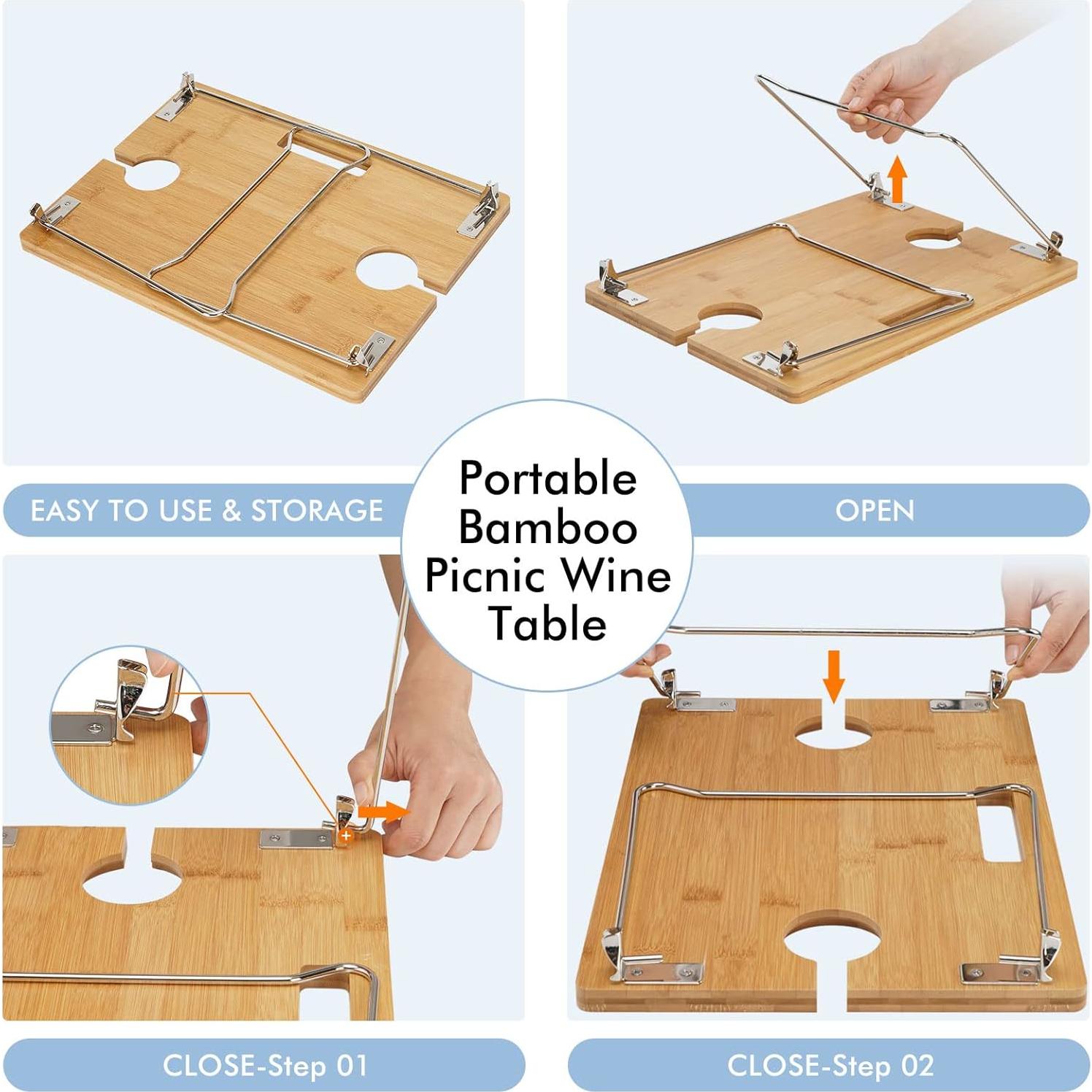 Cesta de Picnic WILLOW WEAVE para 2 con Mesa Desmontable