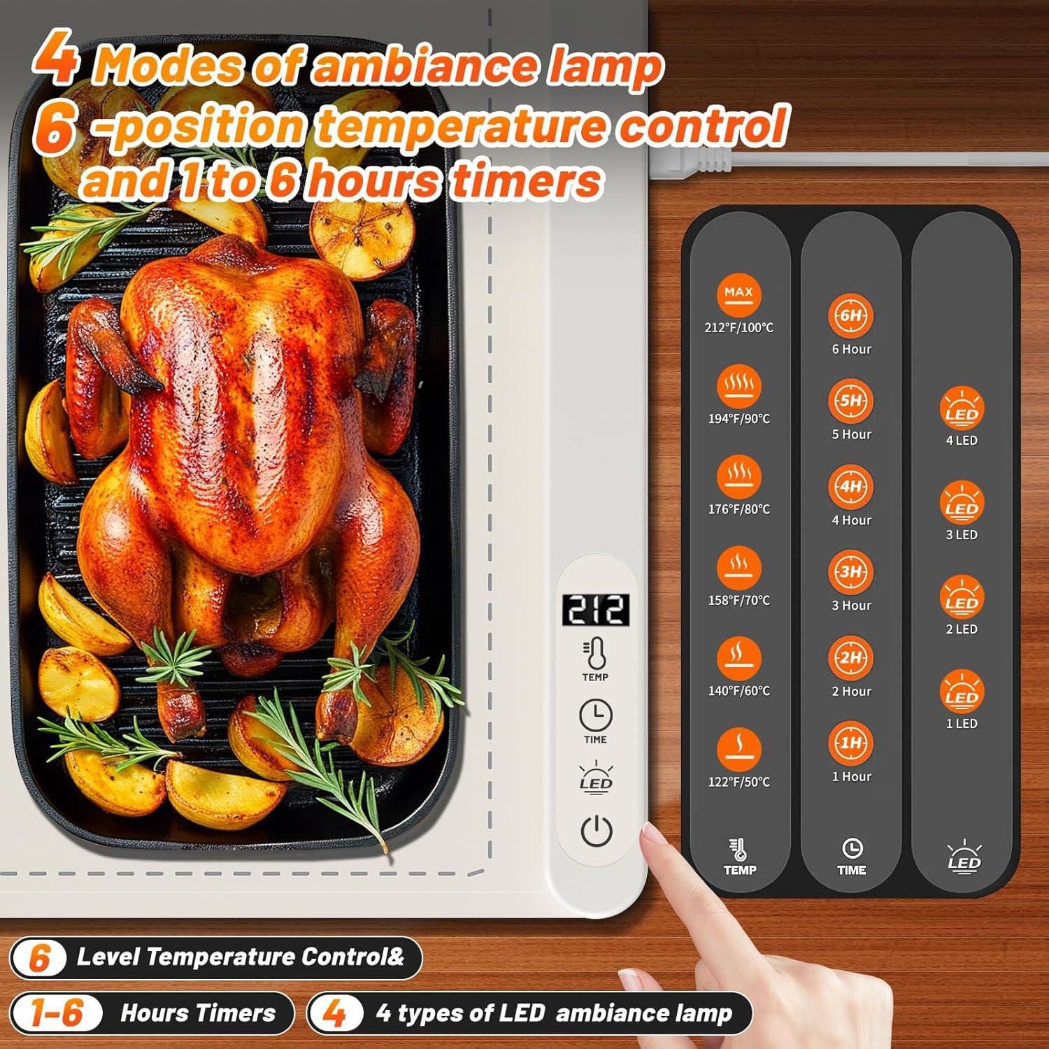 Alfombrilla de Calentamiento de Comida Vertdens 60x37cm 500W