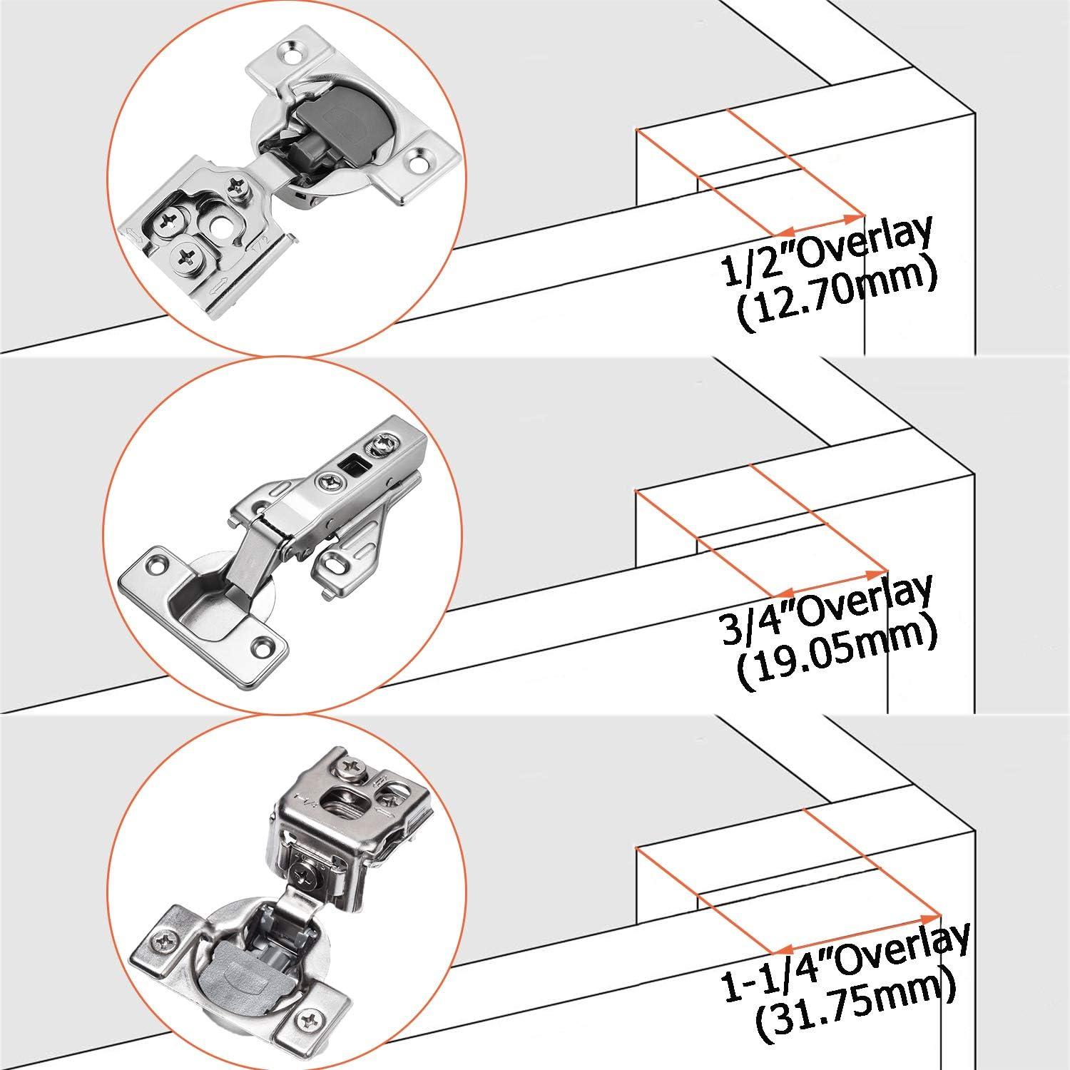 Bisagras de Gabinete Luokim 2 Pcs Cierre Suave Niquelado