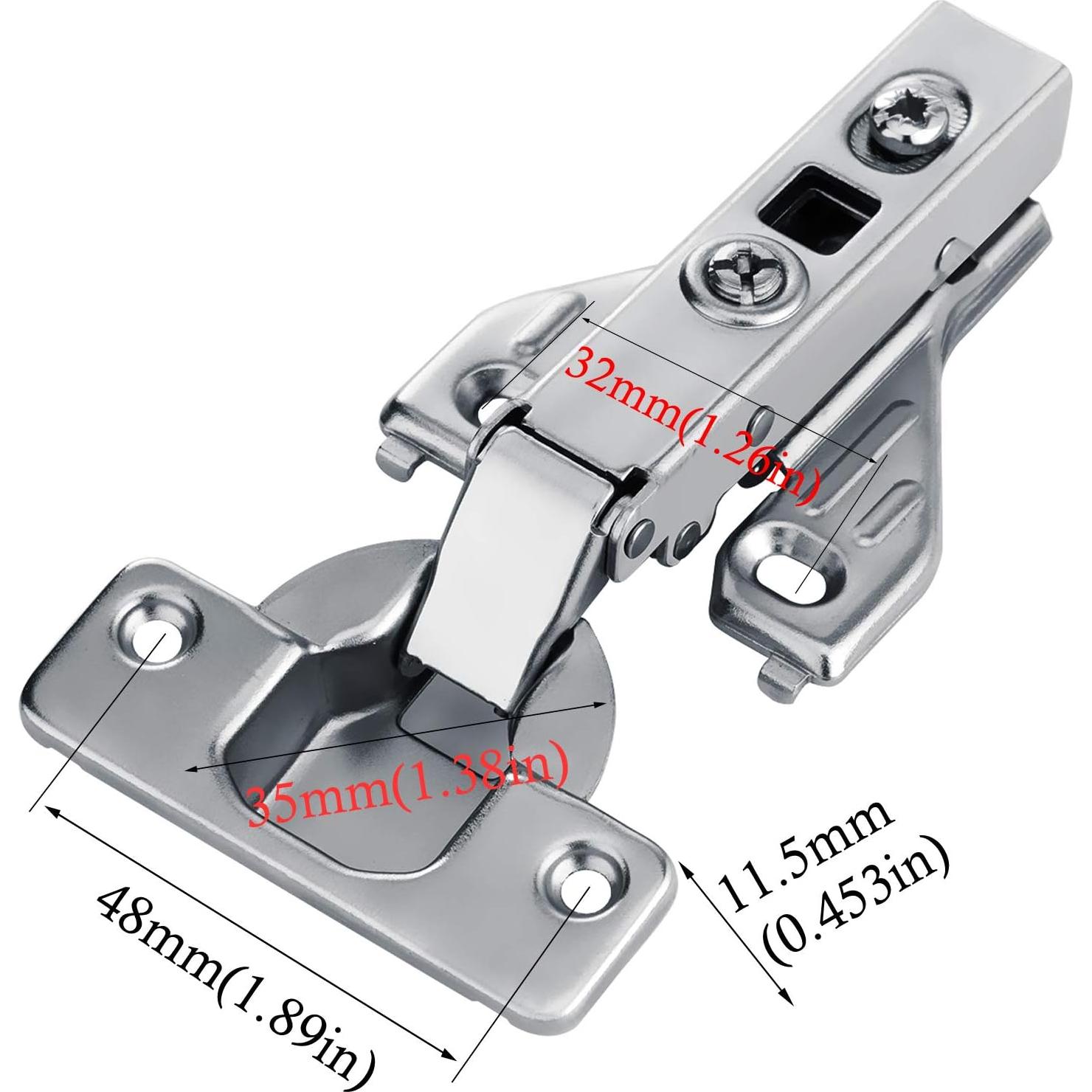 Bisagras de Gabinete Luokim 2 Pcs Cierre Suave Niquelado