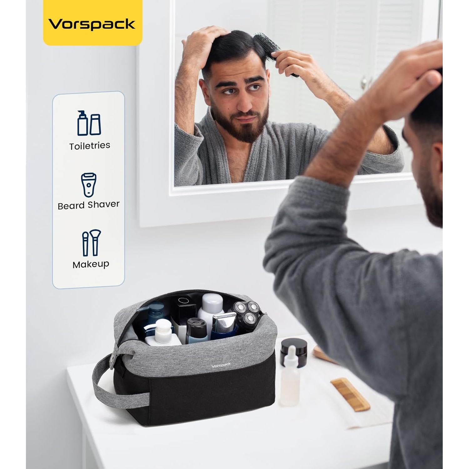 Bolsa de Aseo de Viaje Vorspack Mediana Negra Resistente al Agua