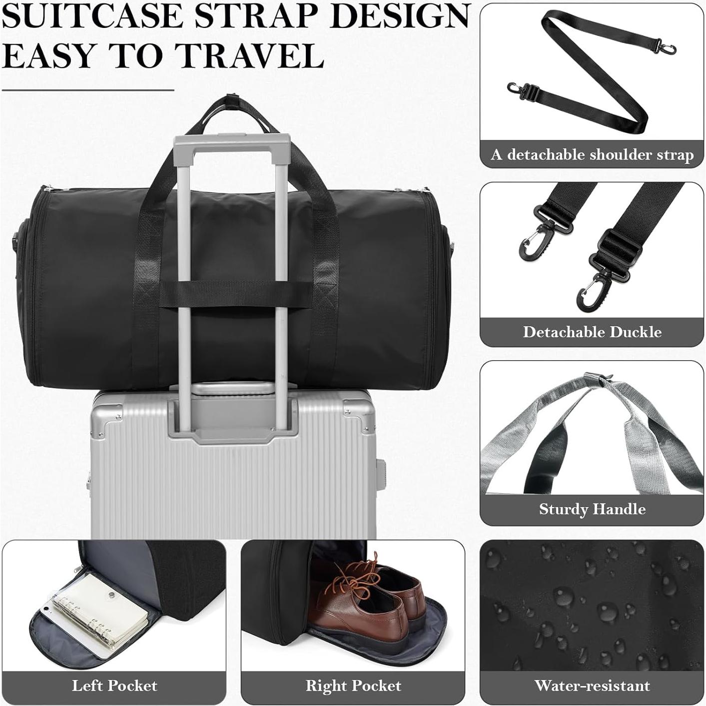 Bolsa de Ropa Plegable Coowoz 57x33x30cm Negro 2 en 1