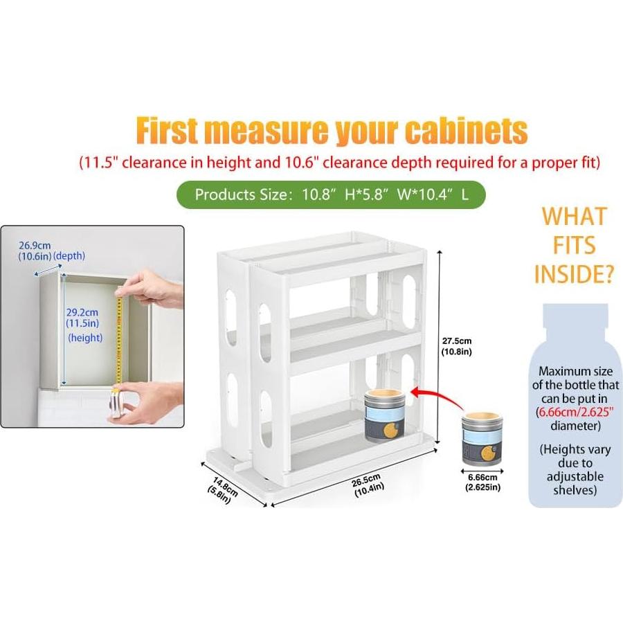 Organizador de Medicamentos Dutiplus 2 Estantes Ajustables Gris