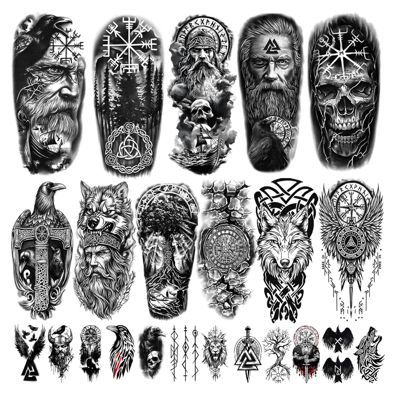 77 Hojas Tatuajes Temporales Atydkug - 17 Grandes y 60 Pequeños