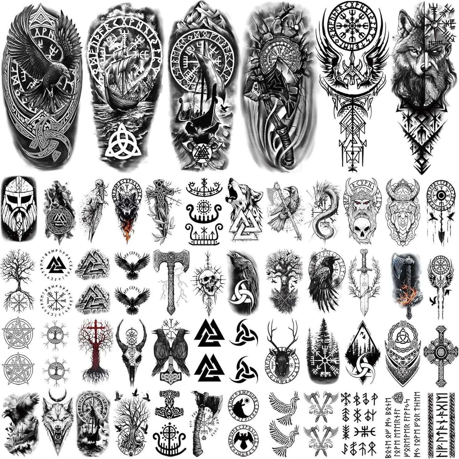 77 Hojas Tatuajes Temporales Atydkug - 17 Grandes y 60 Pequeños