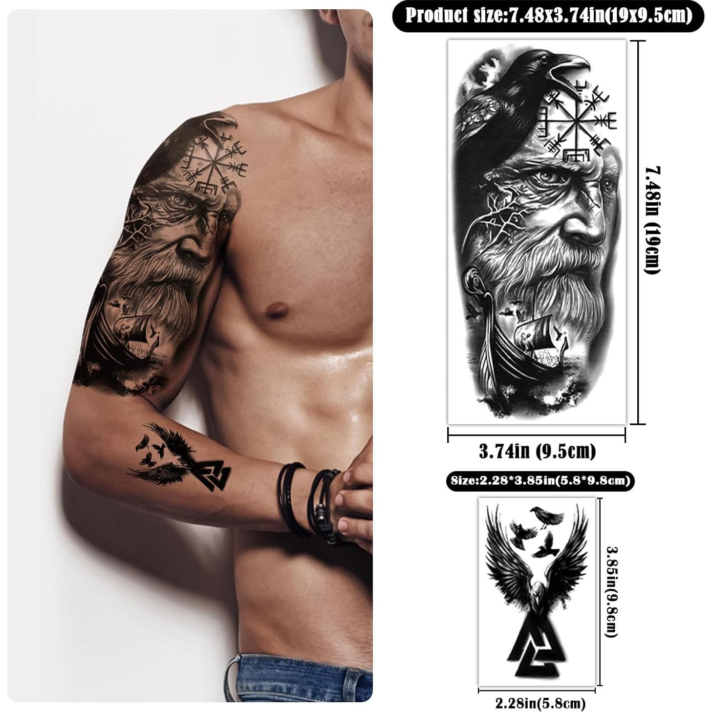 77 Hojas Tatuajes Temporales Atydkug - 17 Grandes y 60 Pequeños