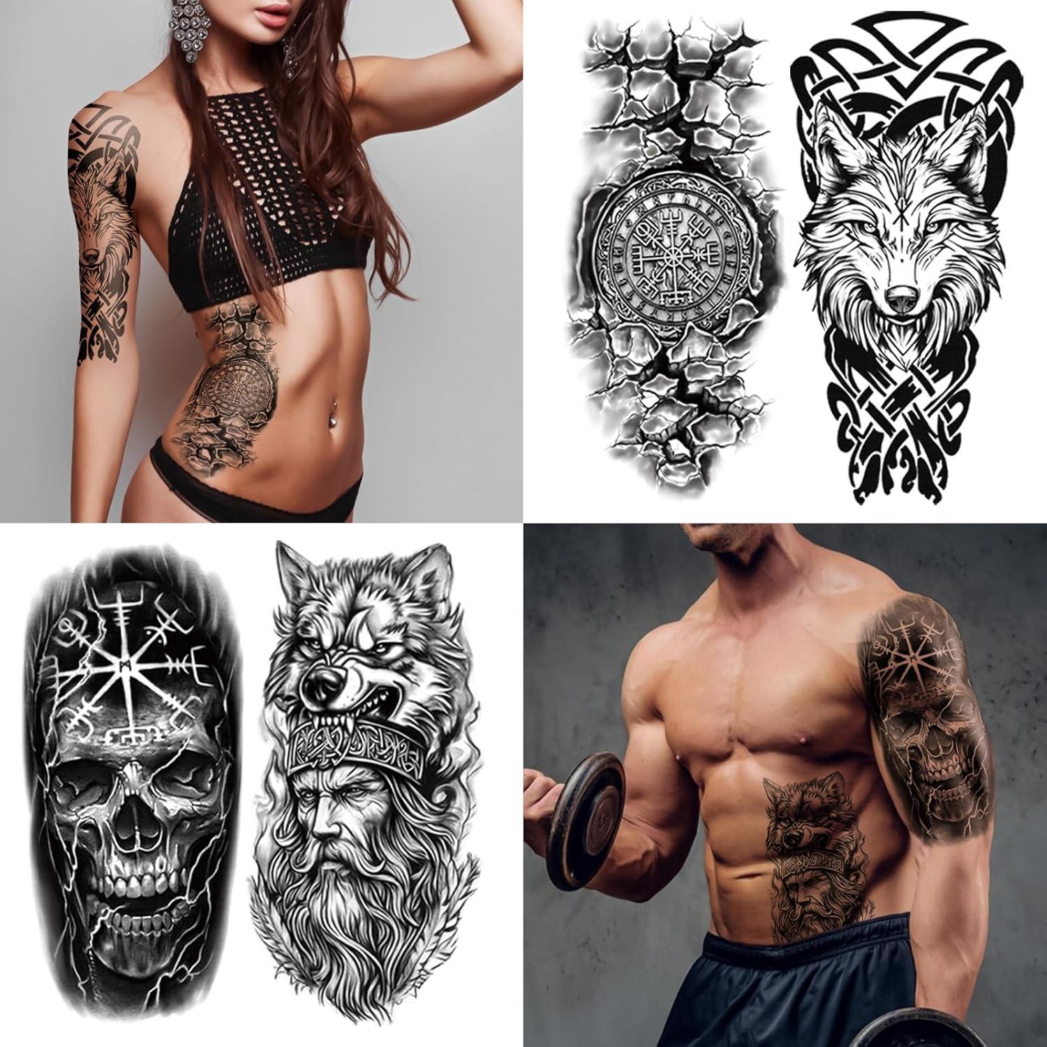 77 Hojas Tatuajes Temporales Atydkug - 17 Grandes y 60 Pequeños