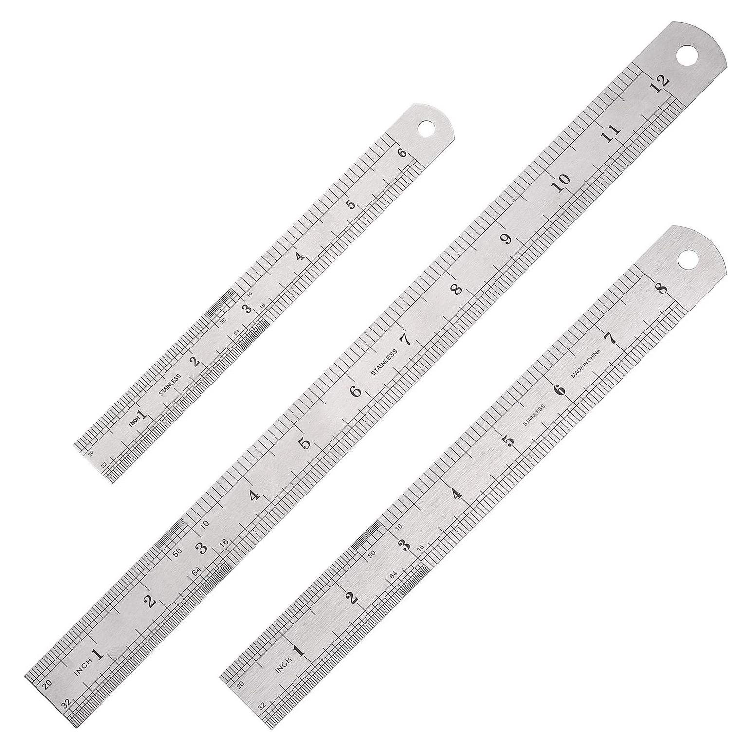 Juego de Reglas de Acero Inoxidable Elisel - 3 Piezas 30/20/15 cm