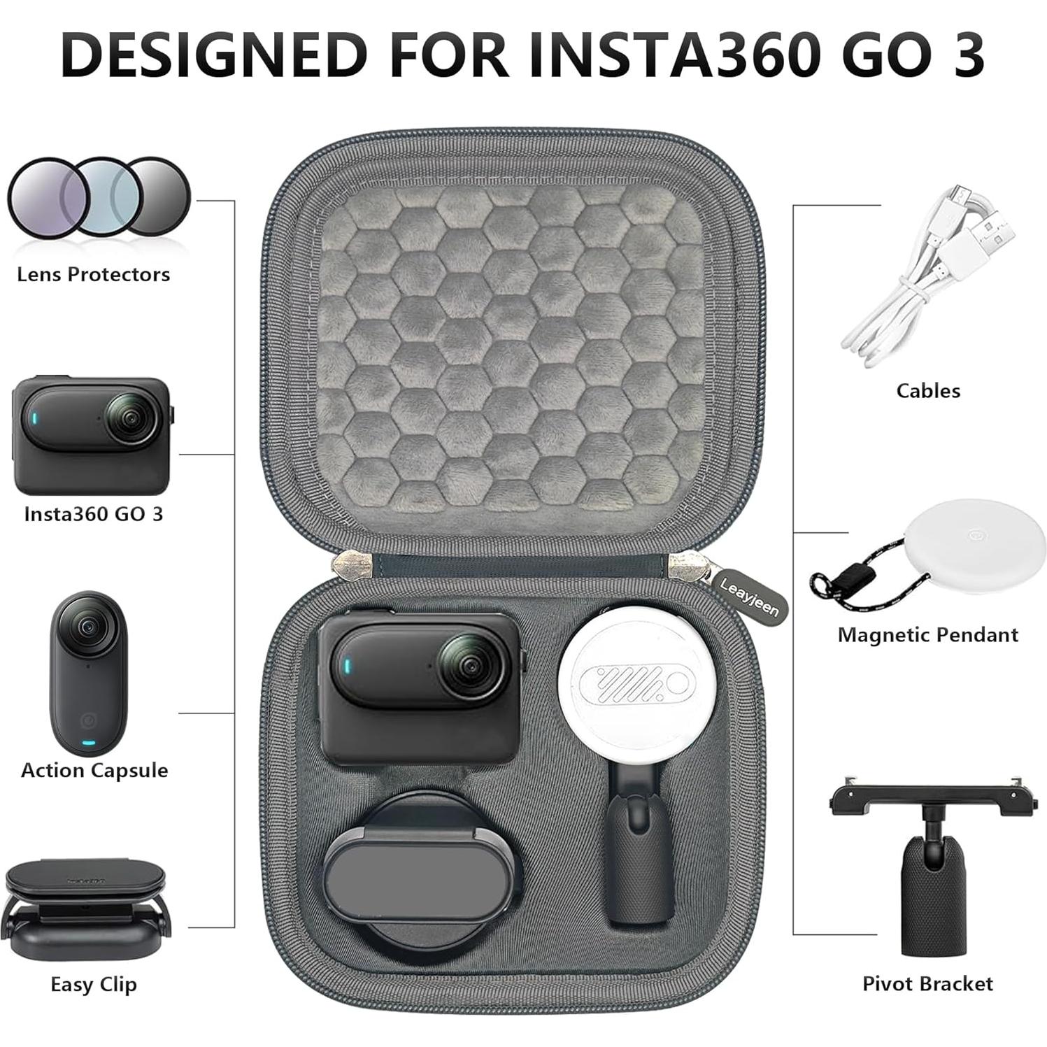 Funda Protectora Leayjeen para Cámara Insta360 GO 3S - Gris