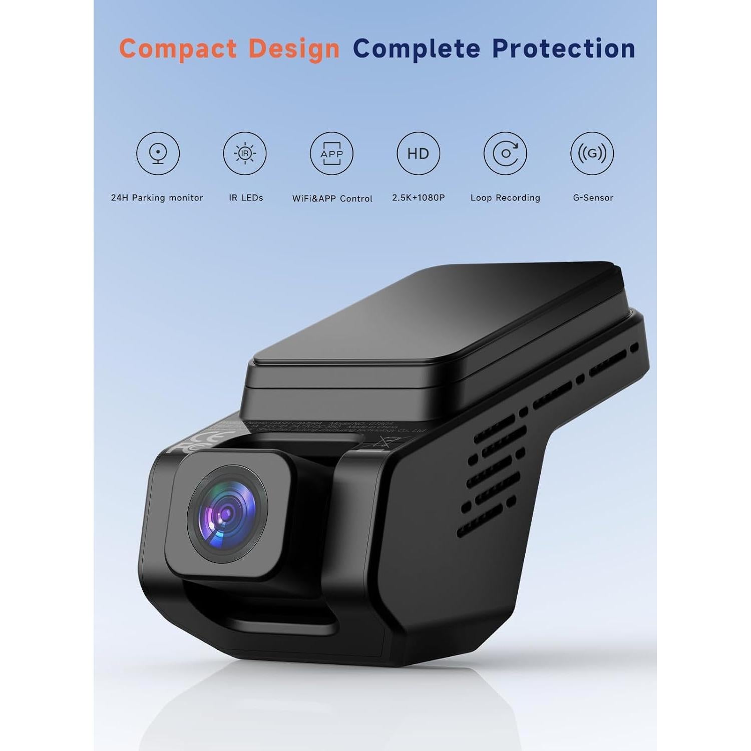 Cámara Dash Doble TUIFAC GT803 2.5K+1080P con Wi-Fi