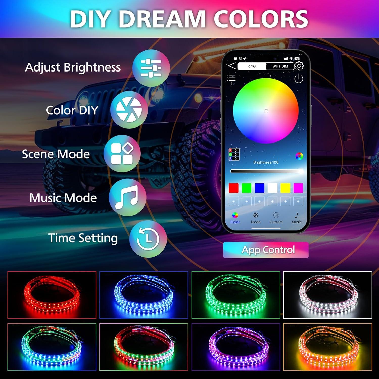 Luces LED Underglow EK ENNOKING WG-D 180 LEDs RGB 12V