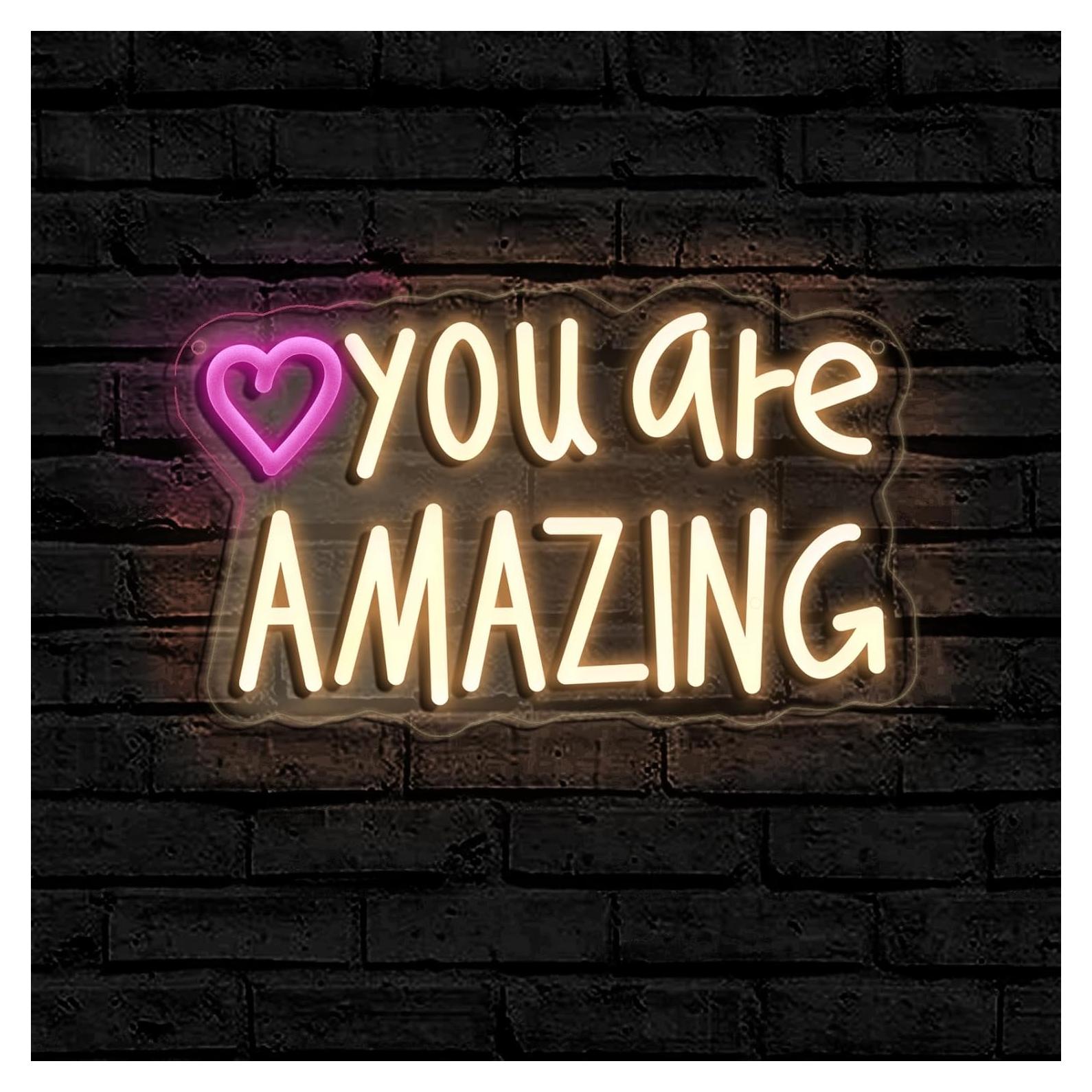 Letrero de Neón LED Rosa Eres Increíble 34.8x21.3cm