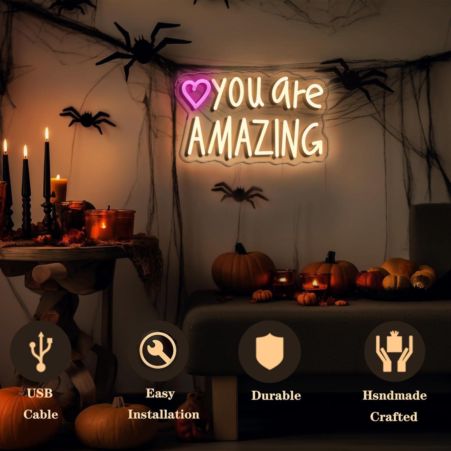 Letrero de Neón LED Rosa Eres Increíble 34.8x21.3cm