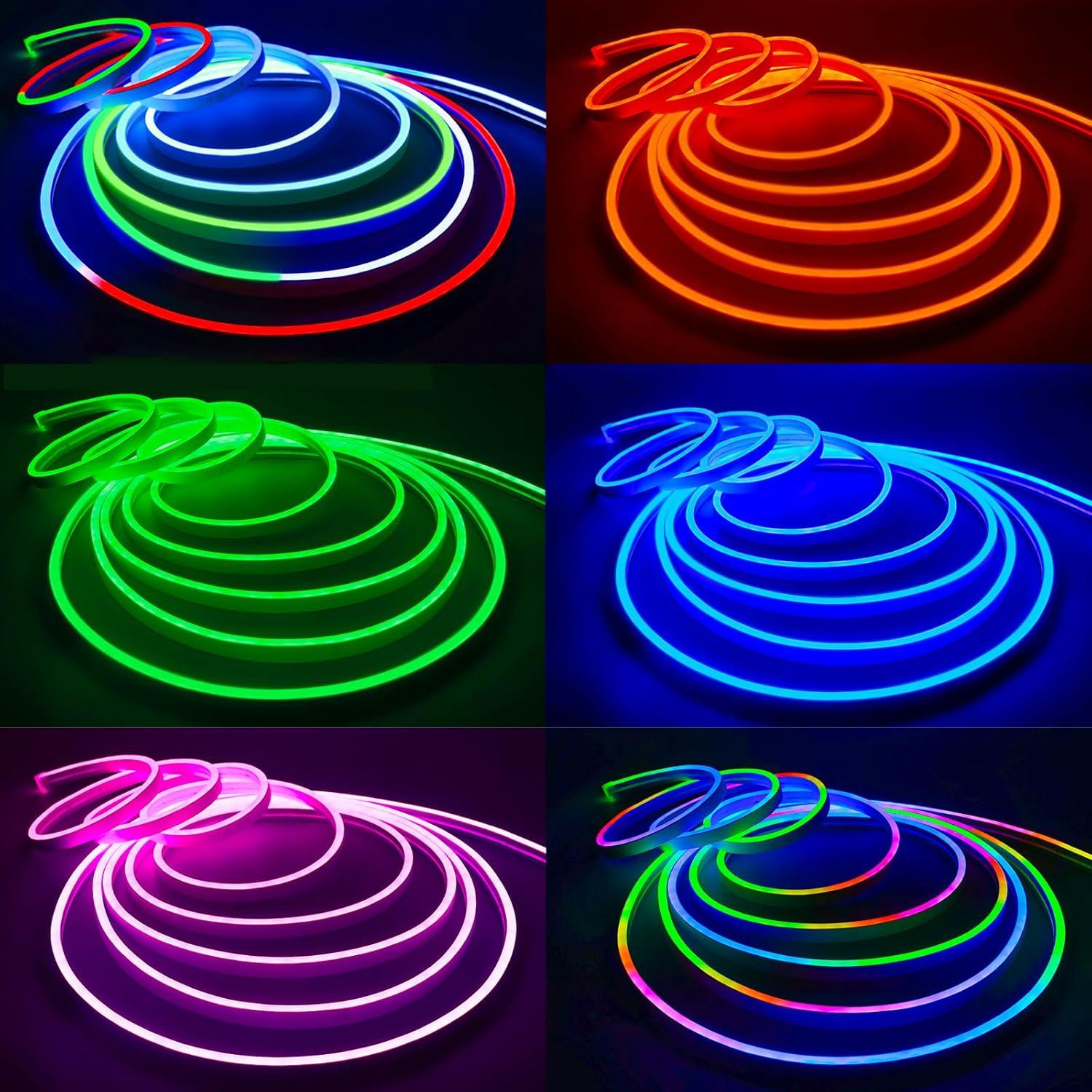 Tira LED Neón RGB 12V 2m IP67 Flexible 192 LEDs Tesfish