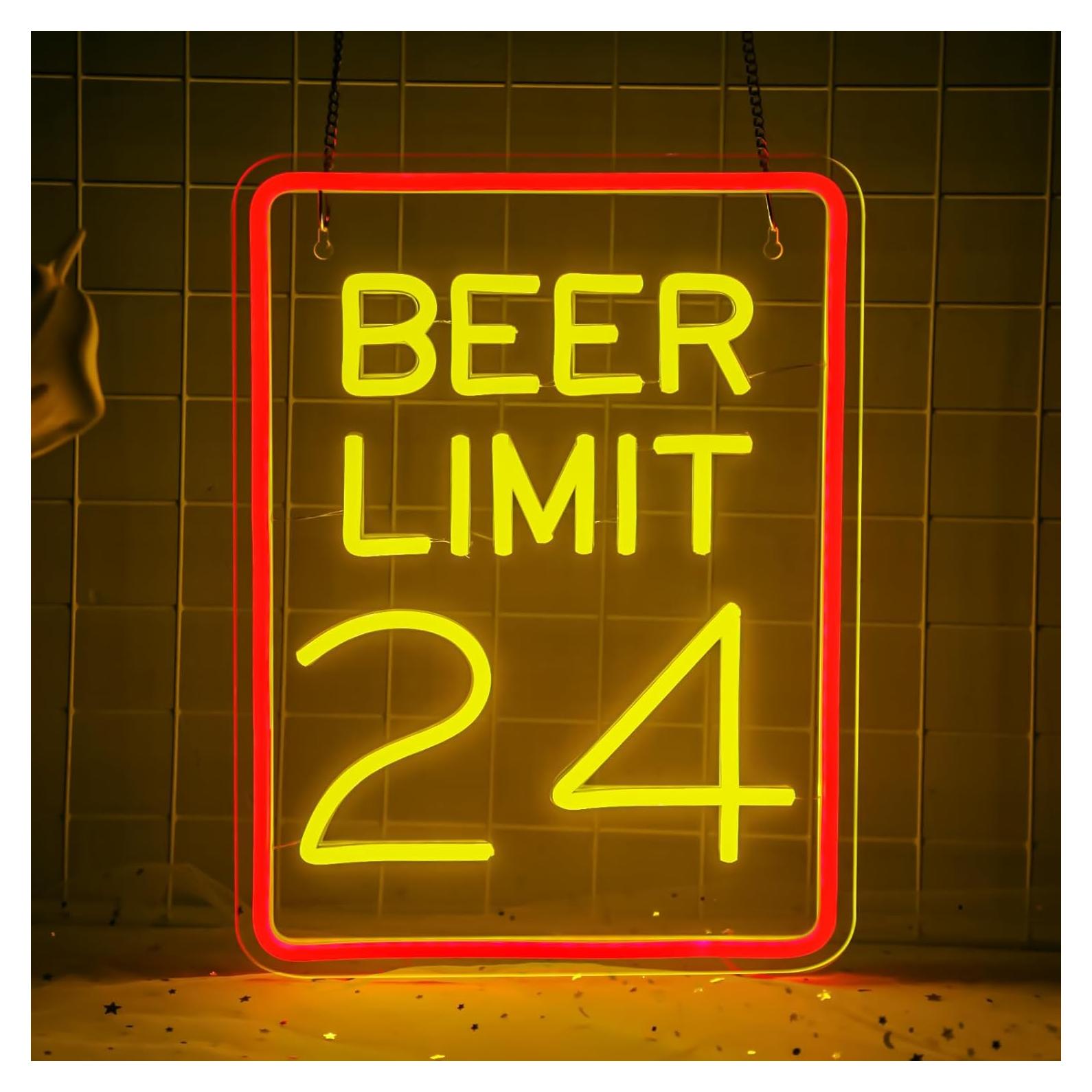 Luz de Neón LED Mojoish Límite de Cerveza 24 Dimmable