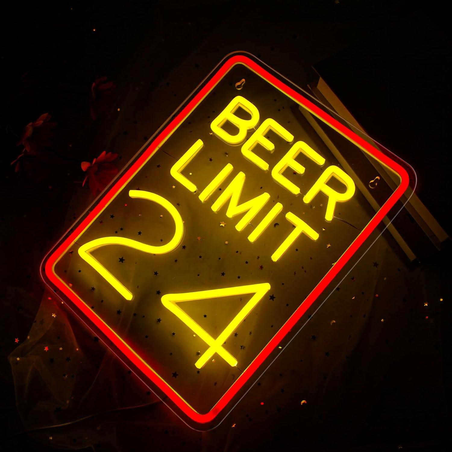 Luz de Neón LED Mojoish Límite de Cerveza 24 Dimmable